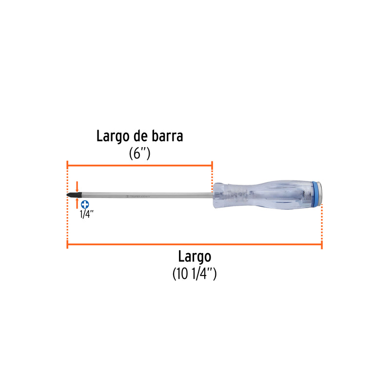 Desarmador de golpe, 1/4x6", de cruz
