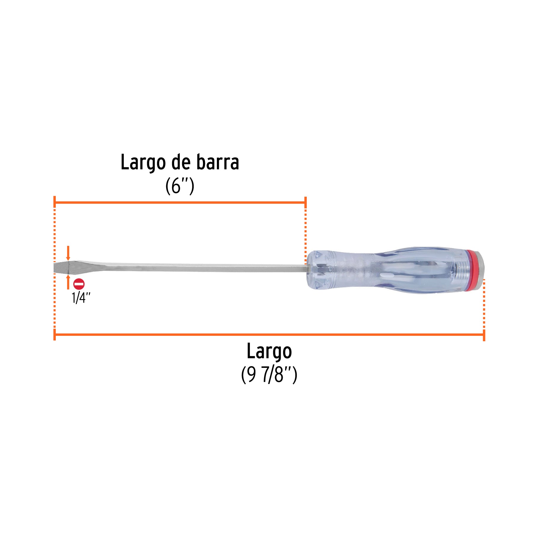 Desarmador de golpe, 1/4x6", plano
