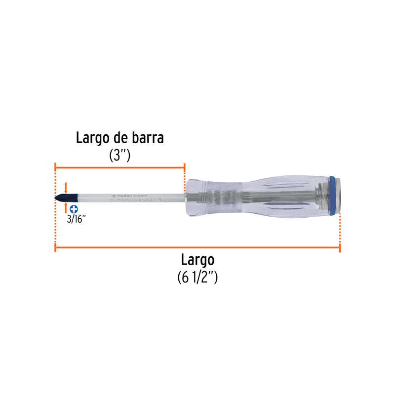 Desarmador de golpe, 3/16x3", de cruz