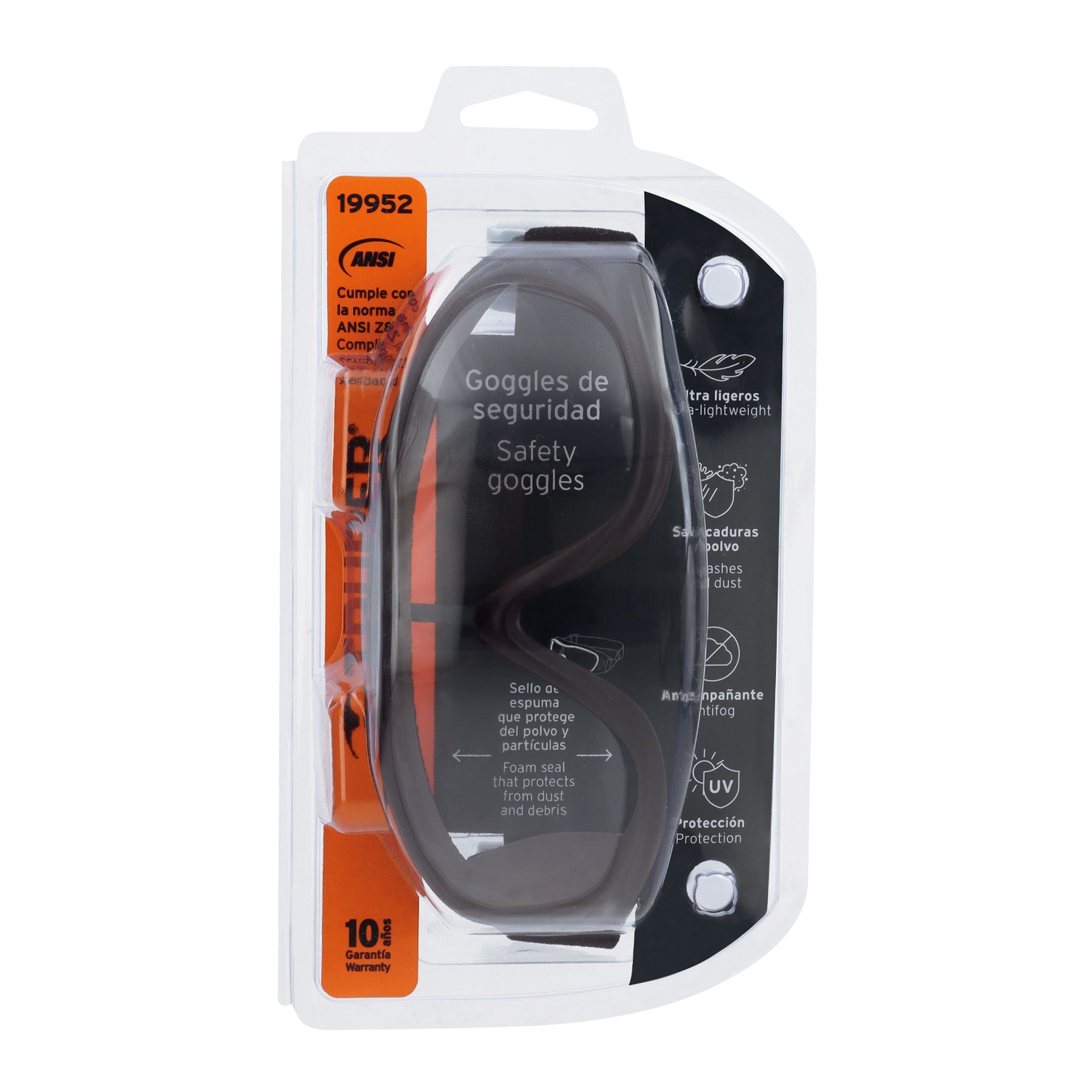 Goggles de seguridad, ligeros, mica transparente