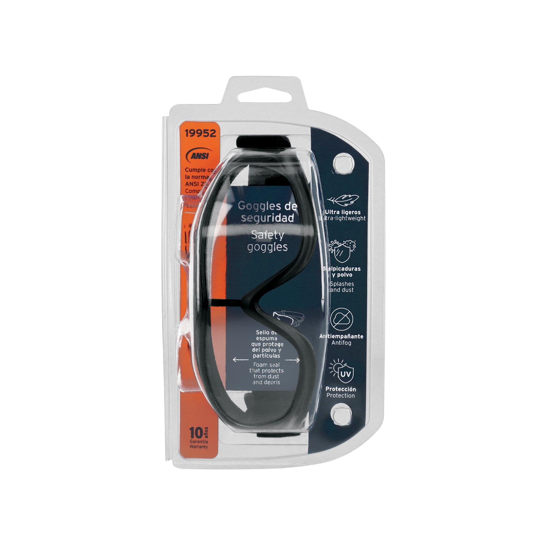 Goggles de seguridad, ligeros, mica transparente