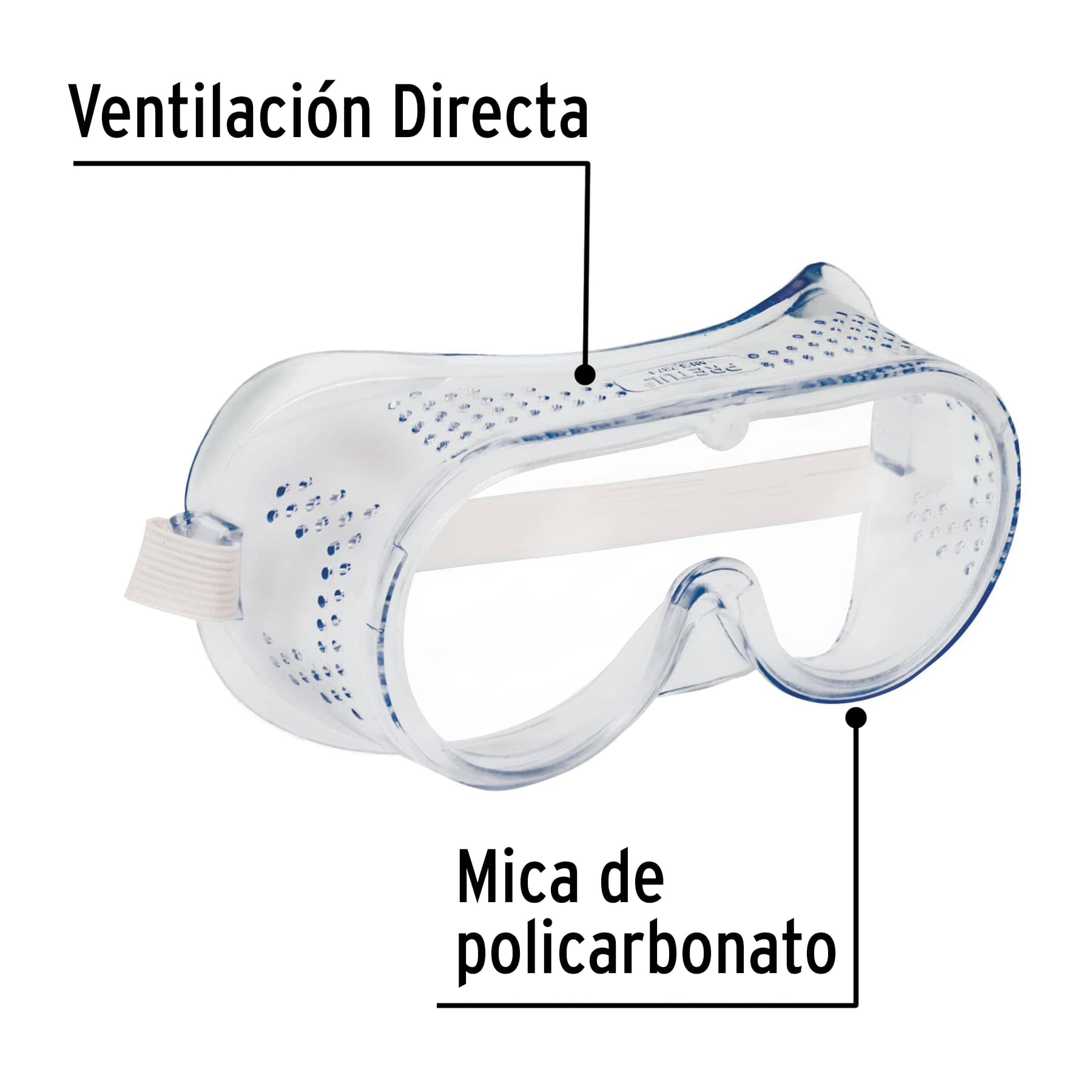 Goggles de seguridad, Pretul con ventilación directa