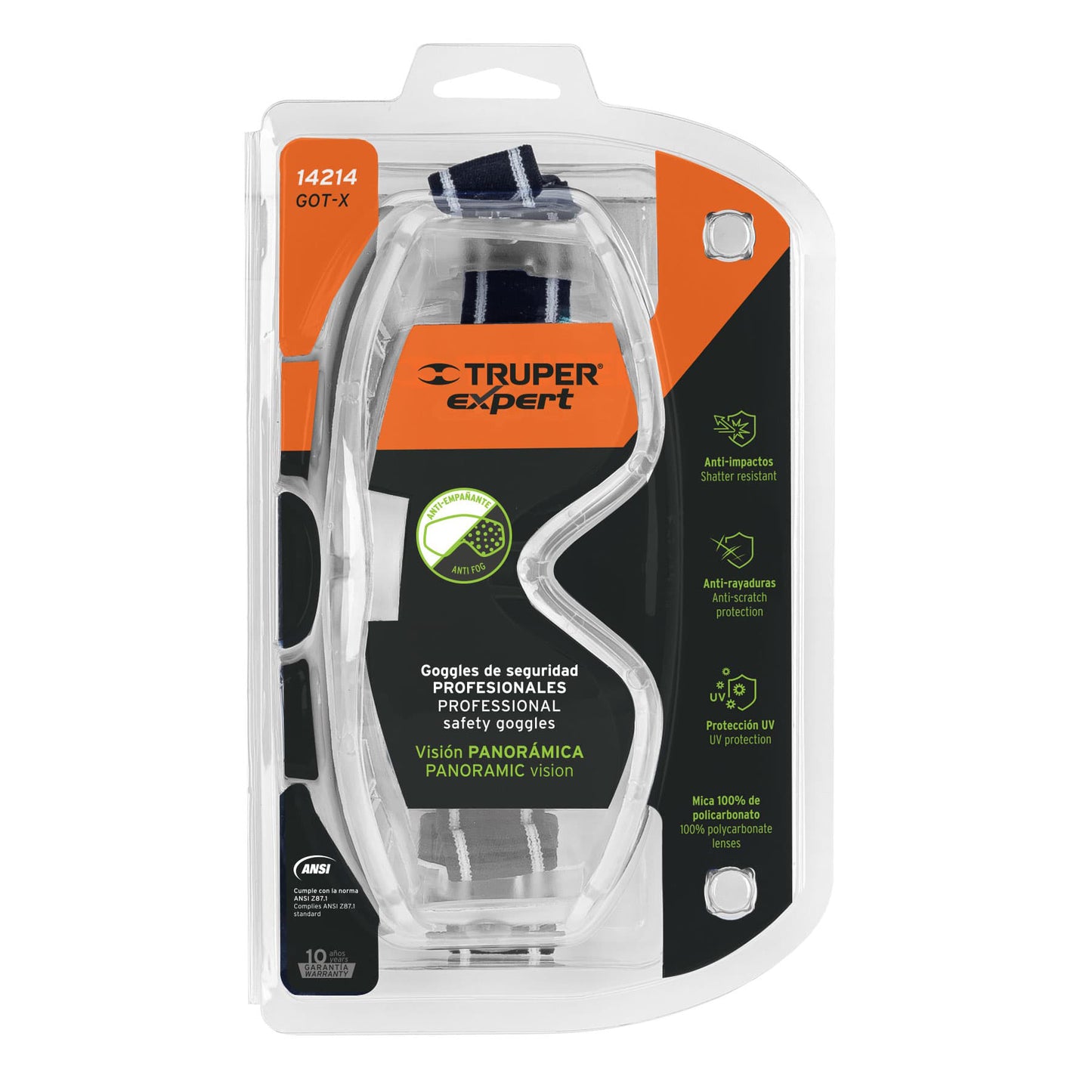 Goggles de seguridad, Profesionales, mica transparente