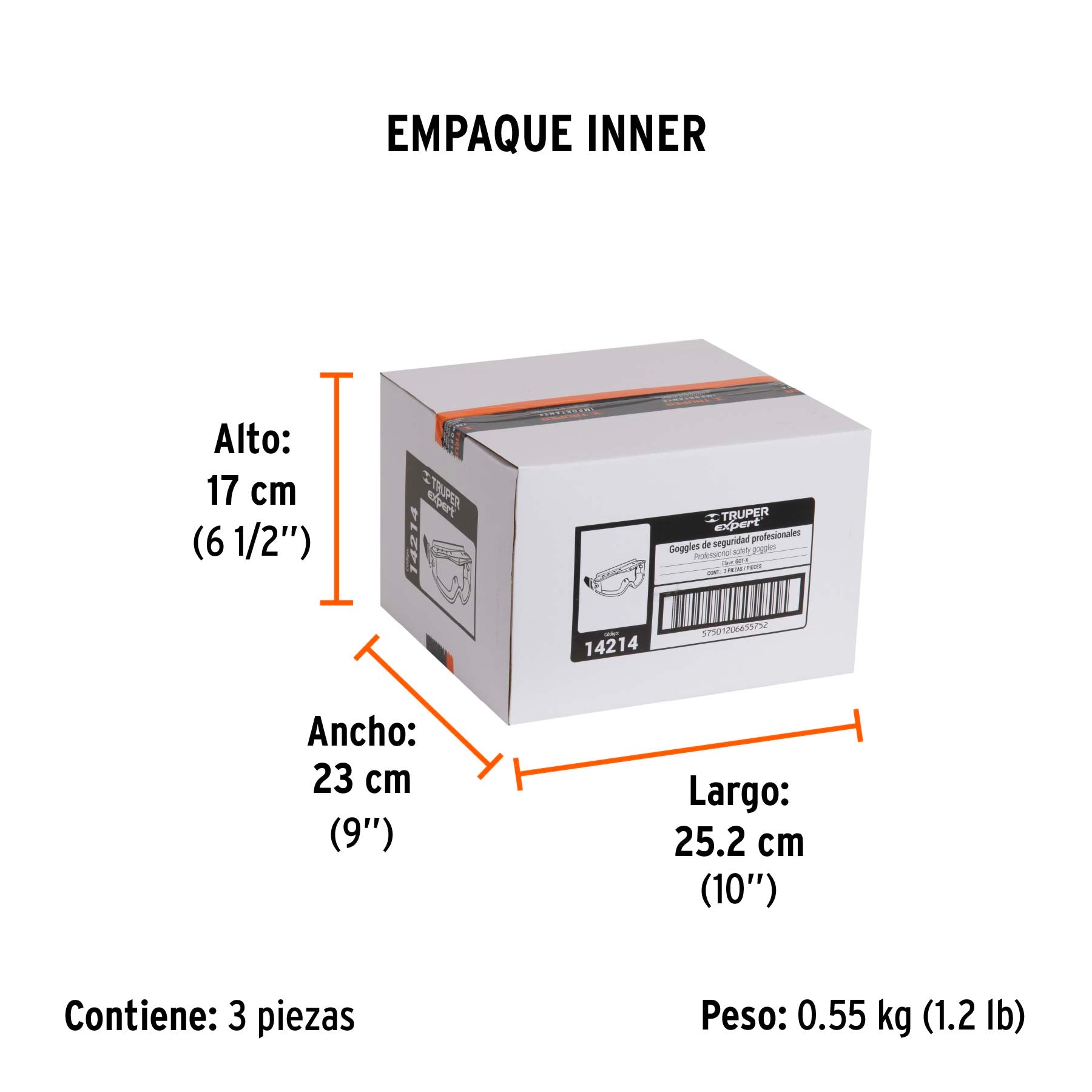 Goggles de seguridad, Profesionales, mica transparente