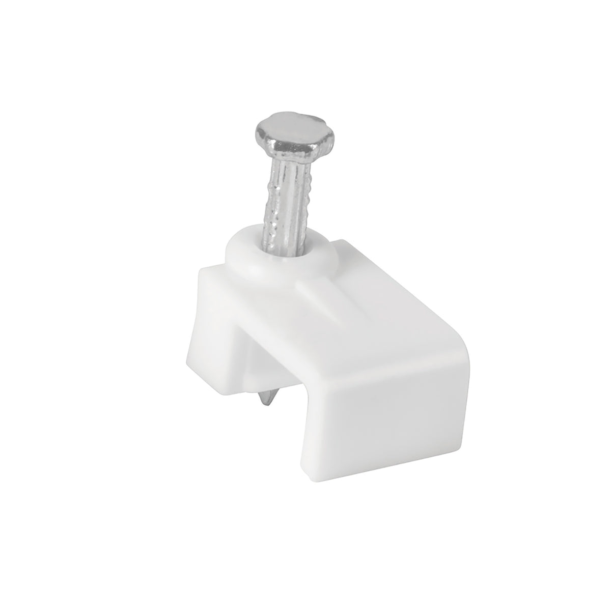 Grapa para cable plano, 5 X 8.5 mm, blanca, bolsa 500 pzas