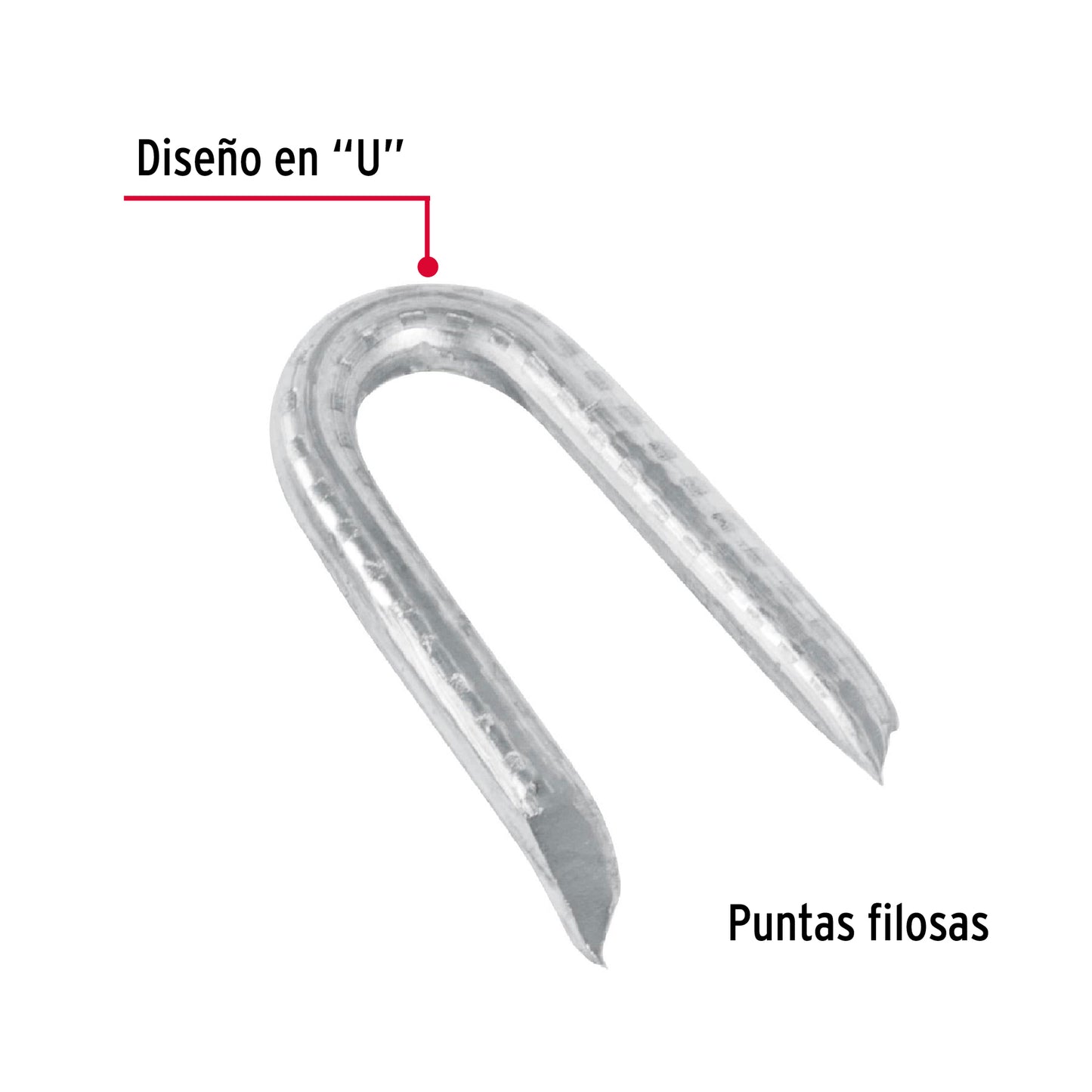 Grapa alambre púas, 1-1/4", galvanizada