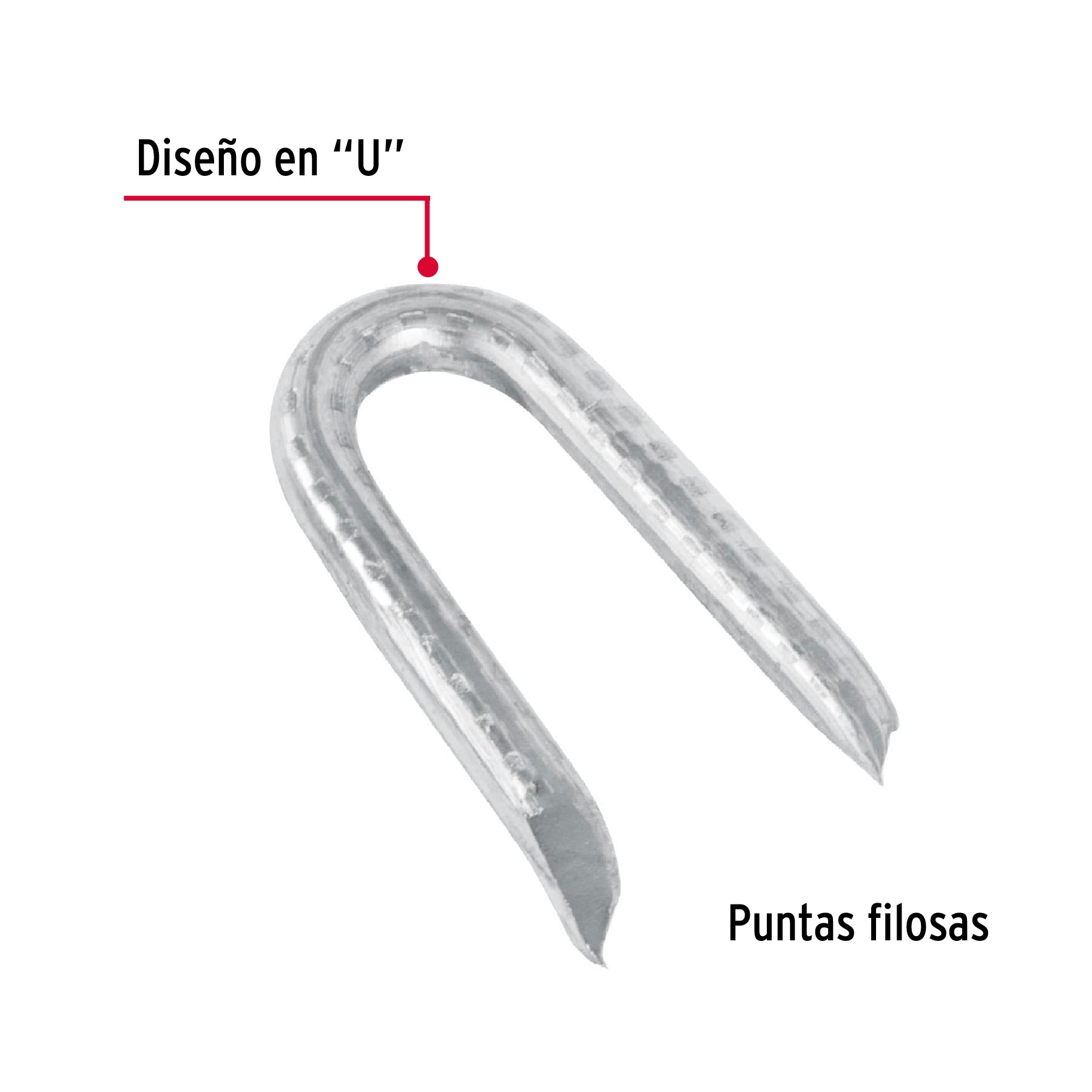 Grapa alambre púas, 1-1/4", galvanizada