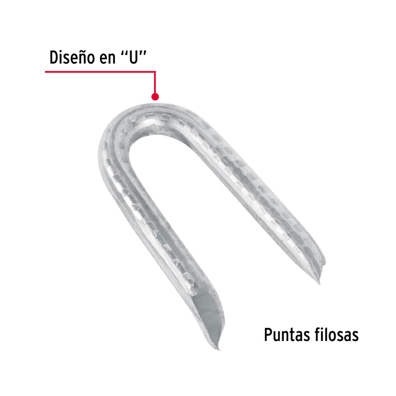 Grapa alambre púas, 1-1/4", galvanizada
