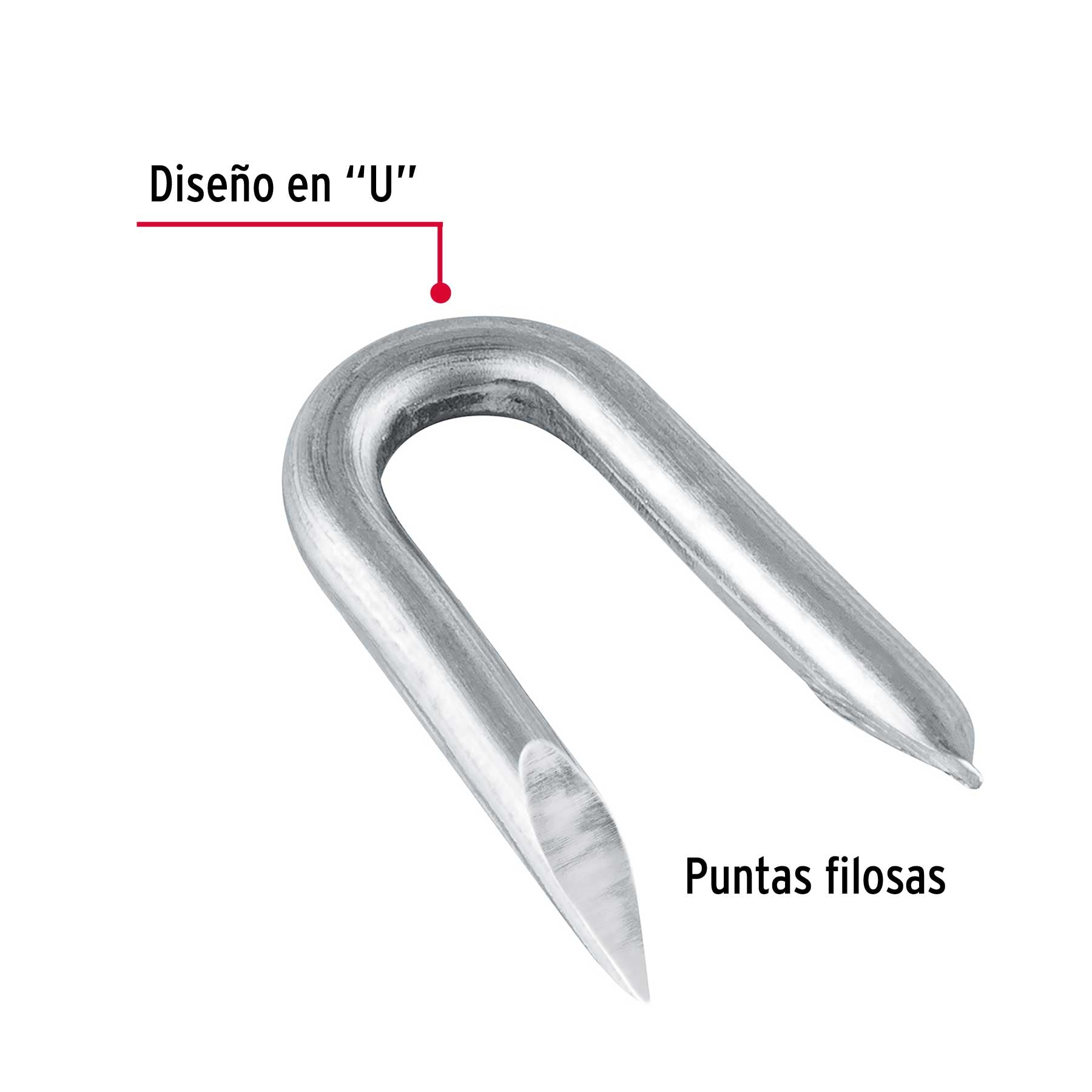 Grapa alambre púas, 1-1/4", galvanizada