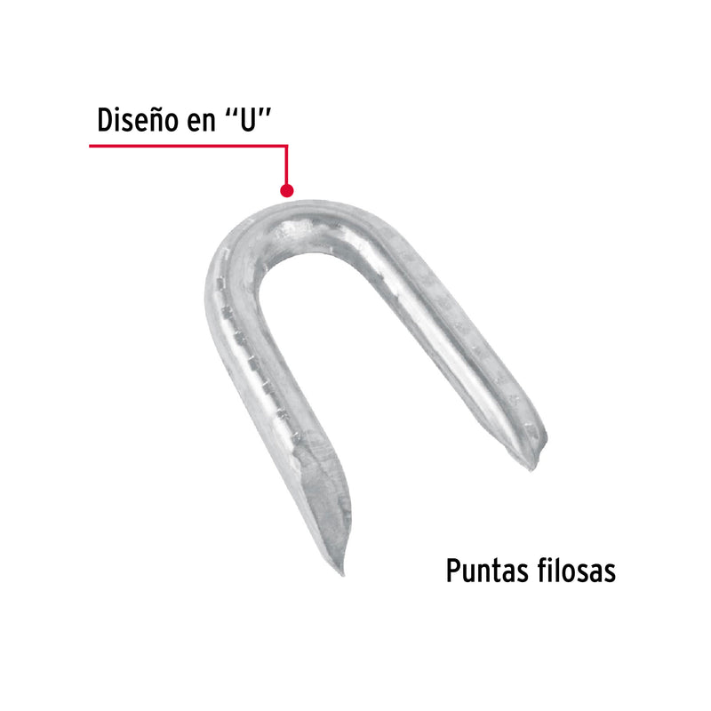 Grapa alambre púas, 1", galvanizada