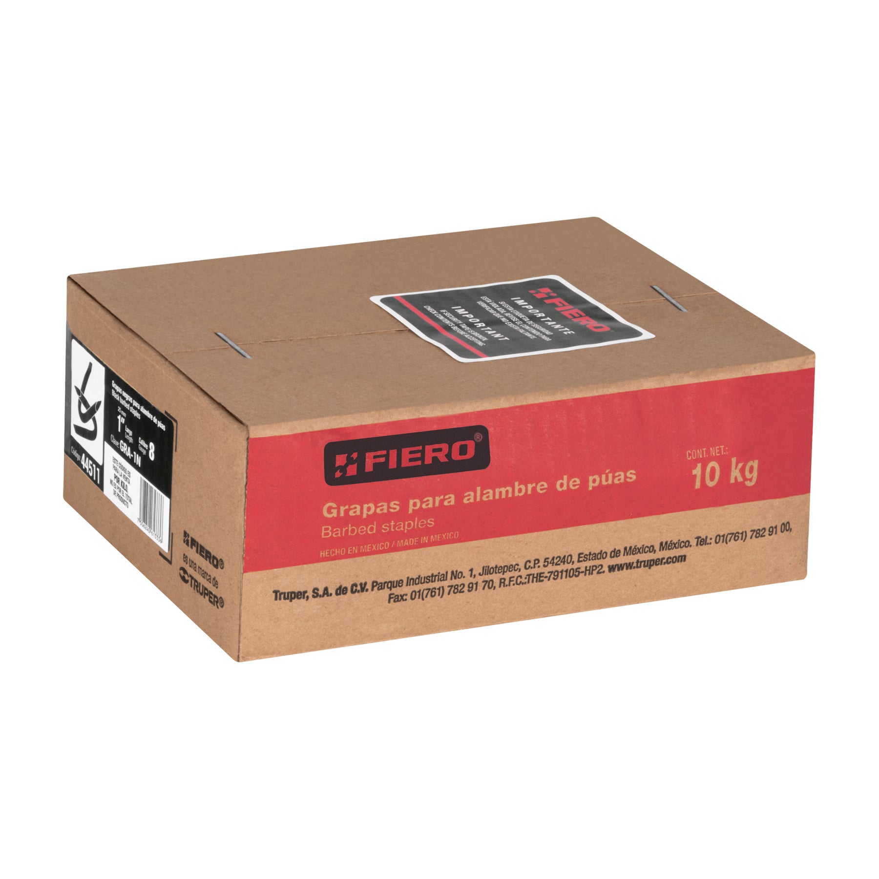 Grapa alambre púas, 1", negra