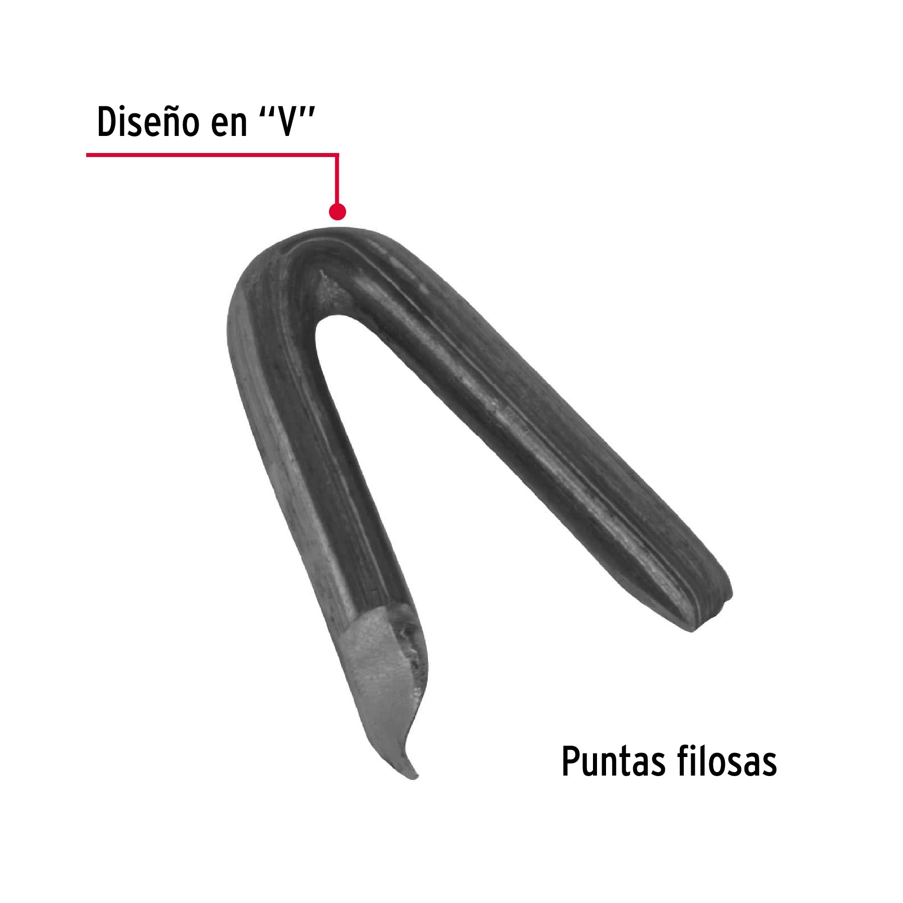 Grapa alambre púas, 1", negra