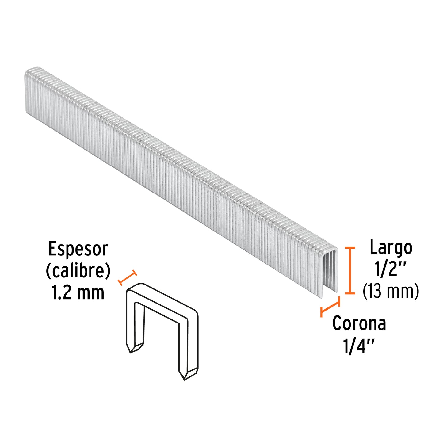 Grapas para engrapadora neumática ENEU-1/4, 13mm, 5000 pzas