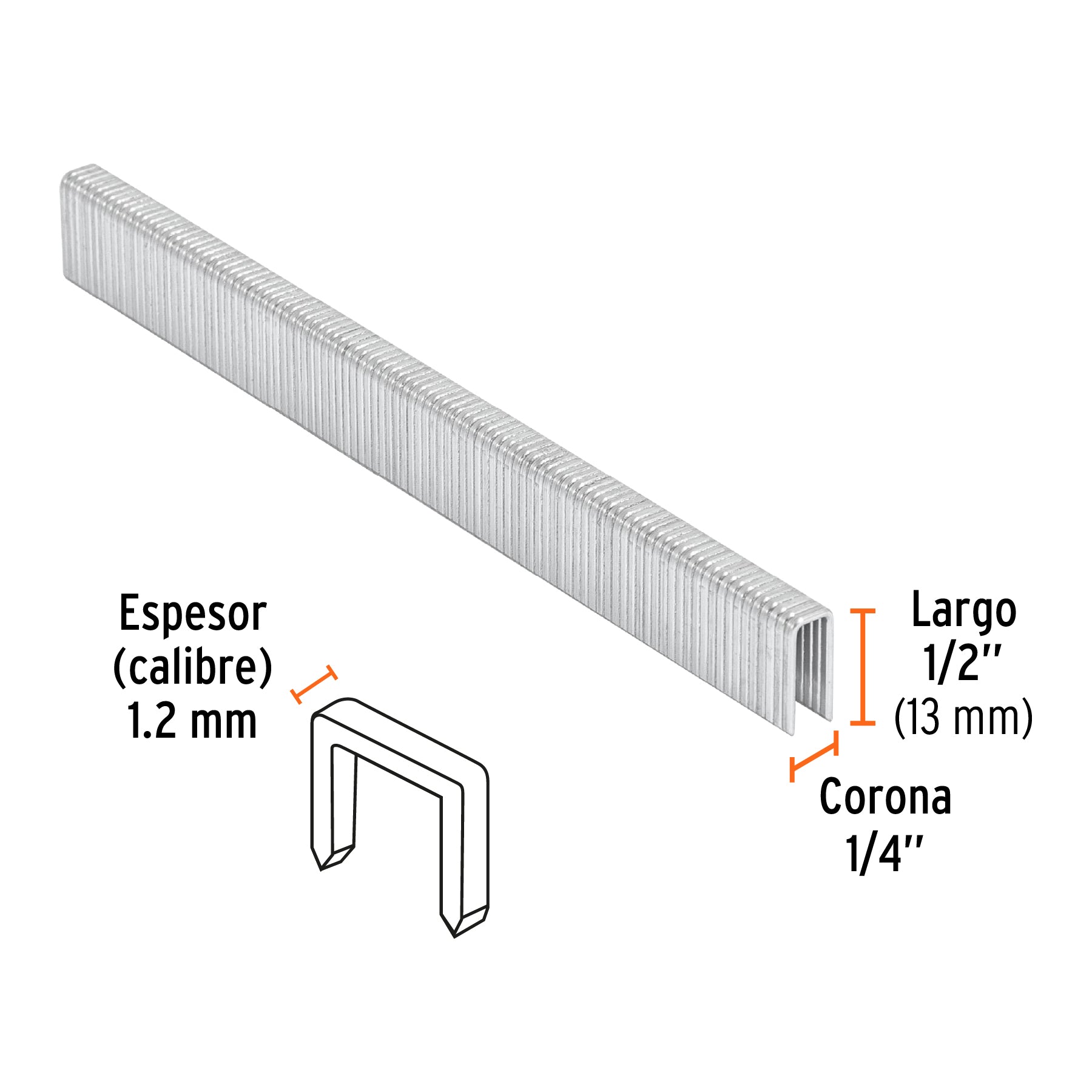 Grapas para engrapadora neumática ENEU-1/4, 13mm, 5000 pzas