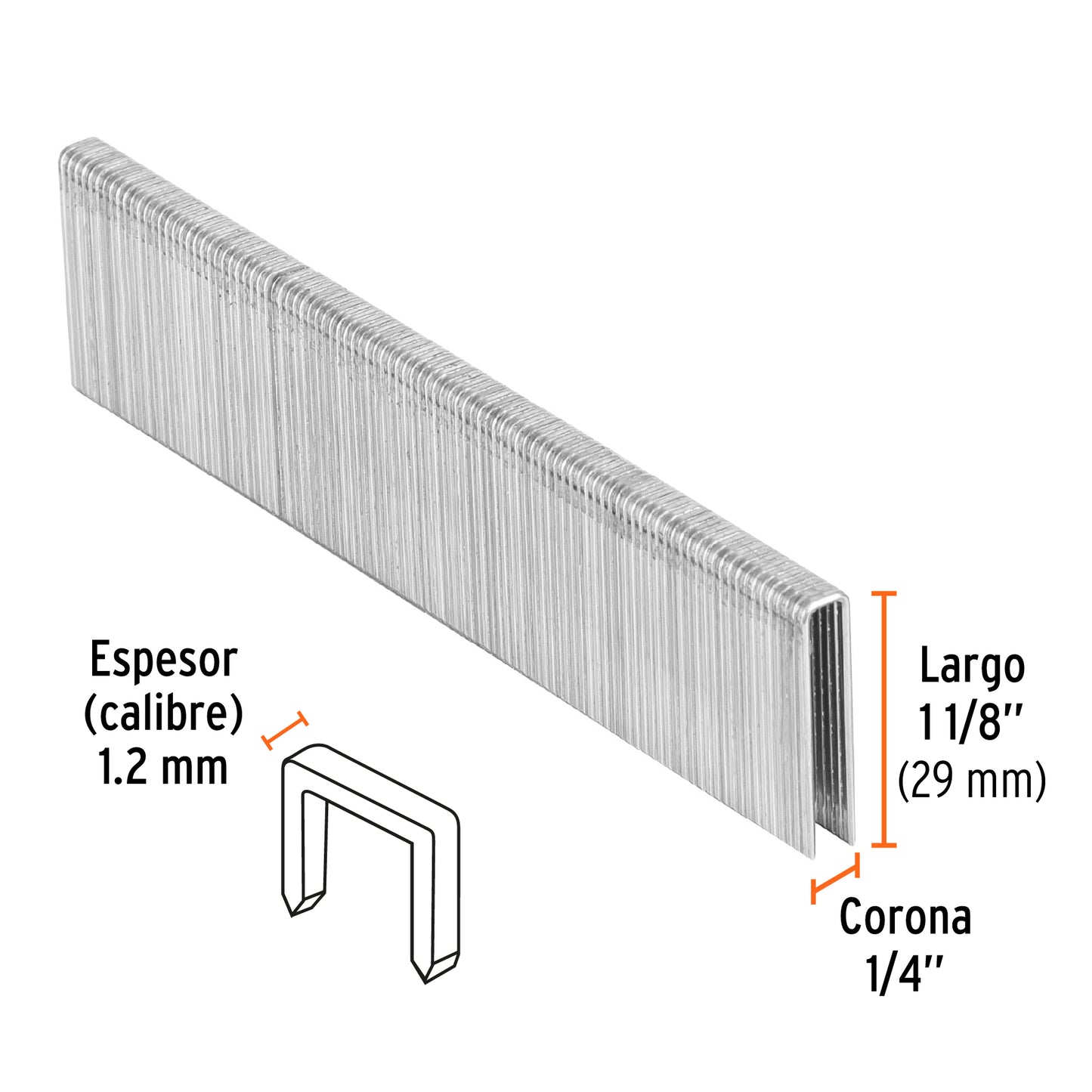 Grapas para engrapadora neumática ENEU-1/4, 28mm, 5000 pzas