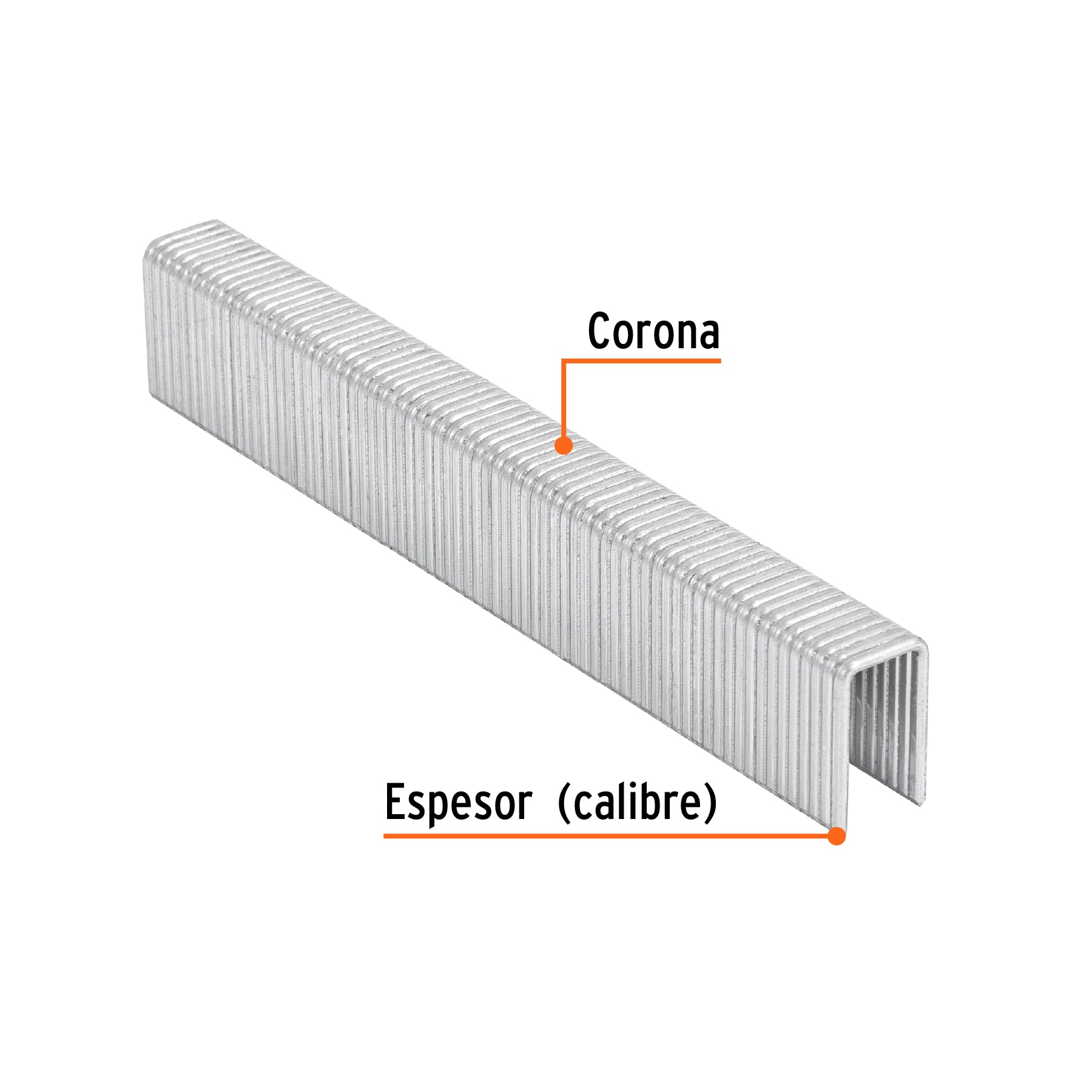 Grapas para engrapadora neumática ENEU-7/16, 19mm, 1000pzas