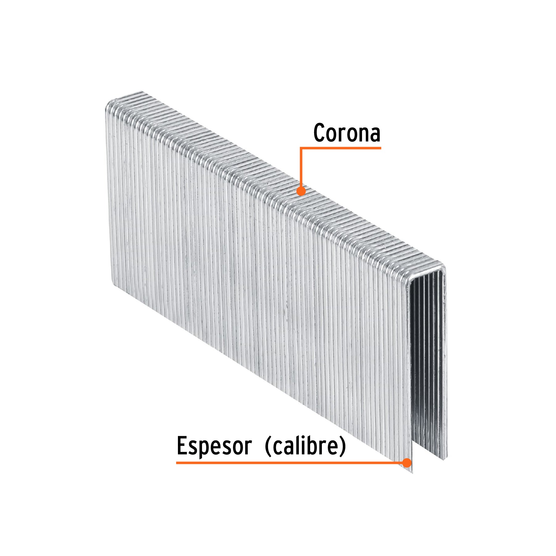 Grapas para engrapadora neumática ENEU-7/16, 45mm, 1000pzas