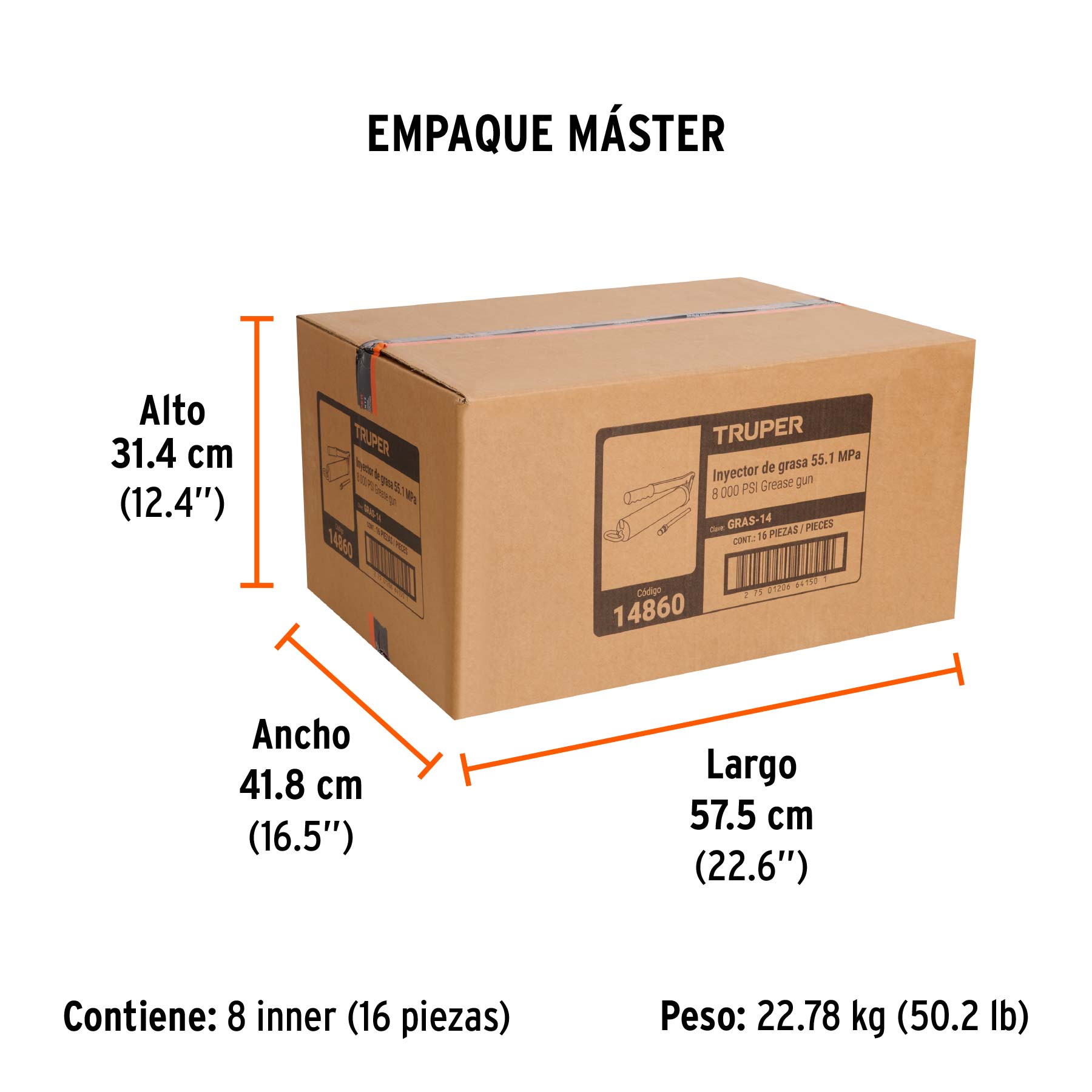 Grasera industrial, mgo antiderrapante, 14oz, 6,000 lb/pulg2