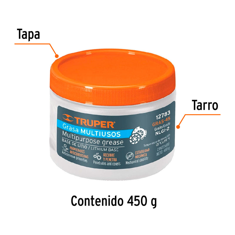 Grasa de litio para chasis, 450 gr.