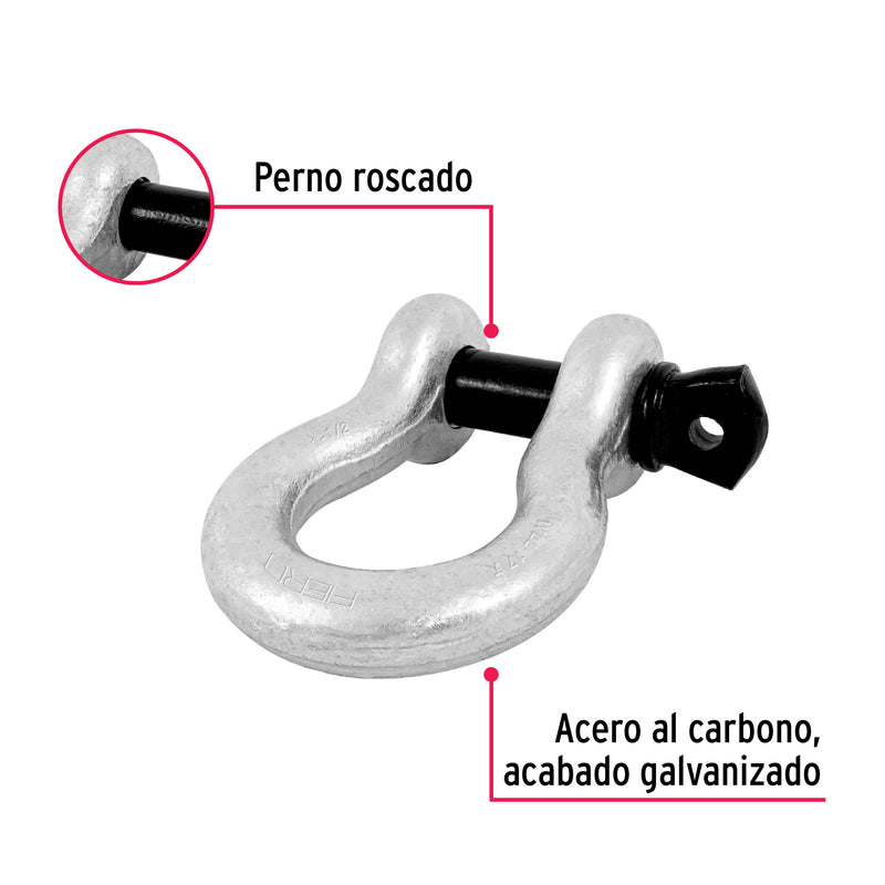 Grillete de acero forjado 1-1/2", FIERO