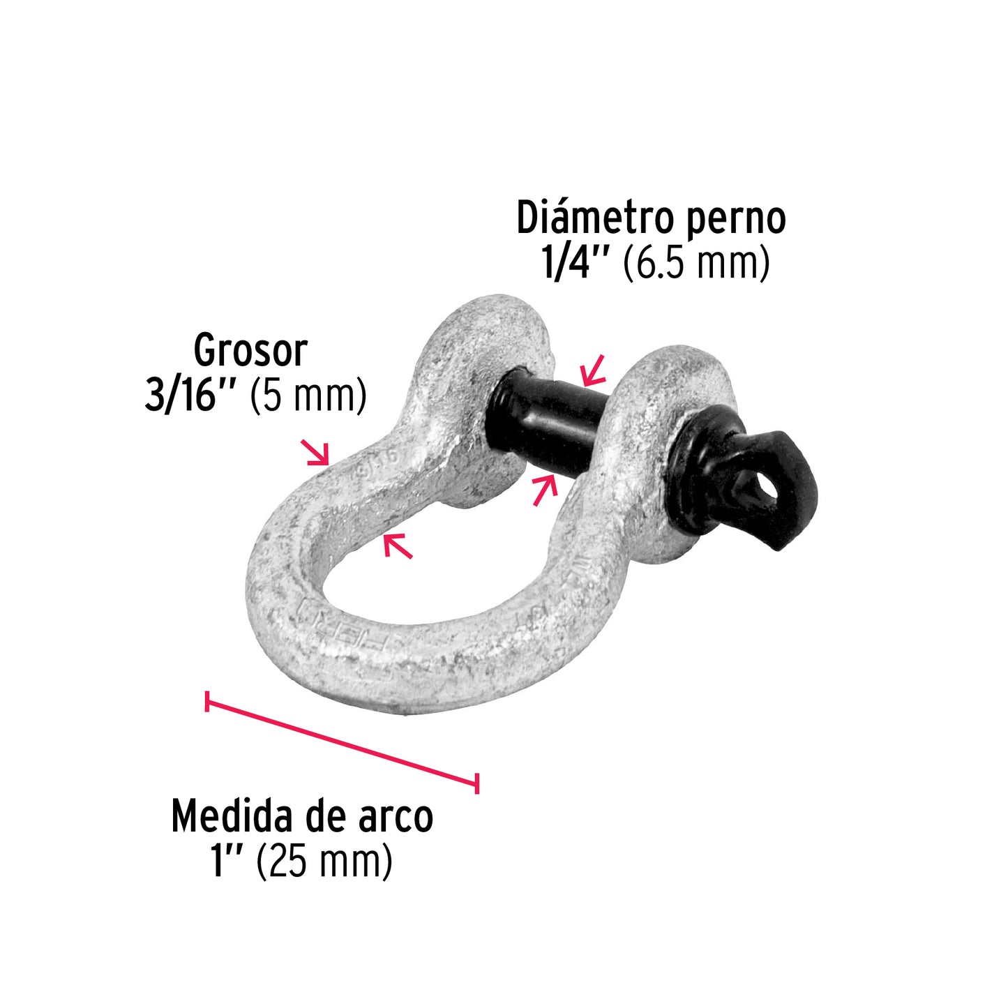 Grillete de 3/16"