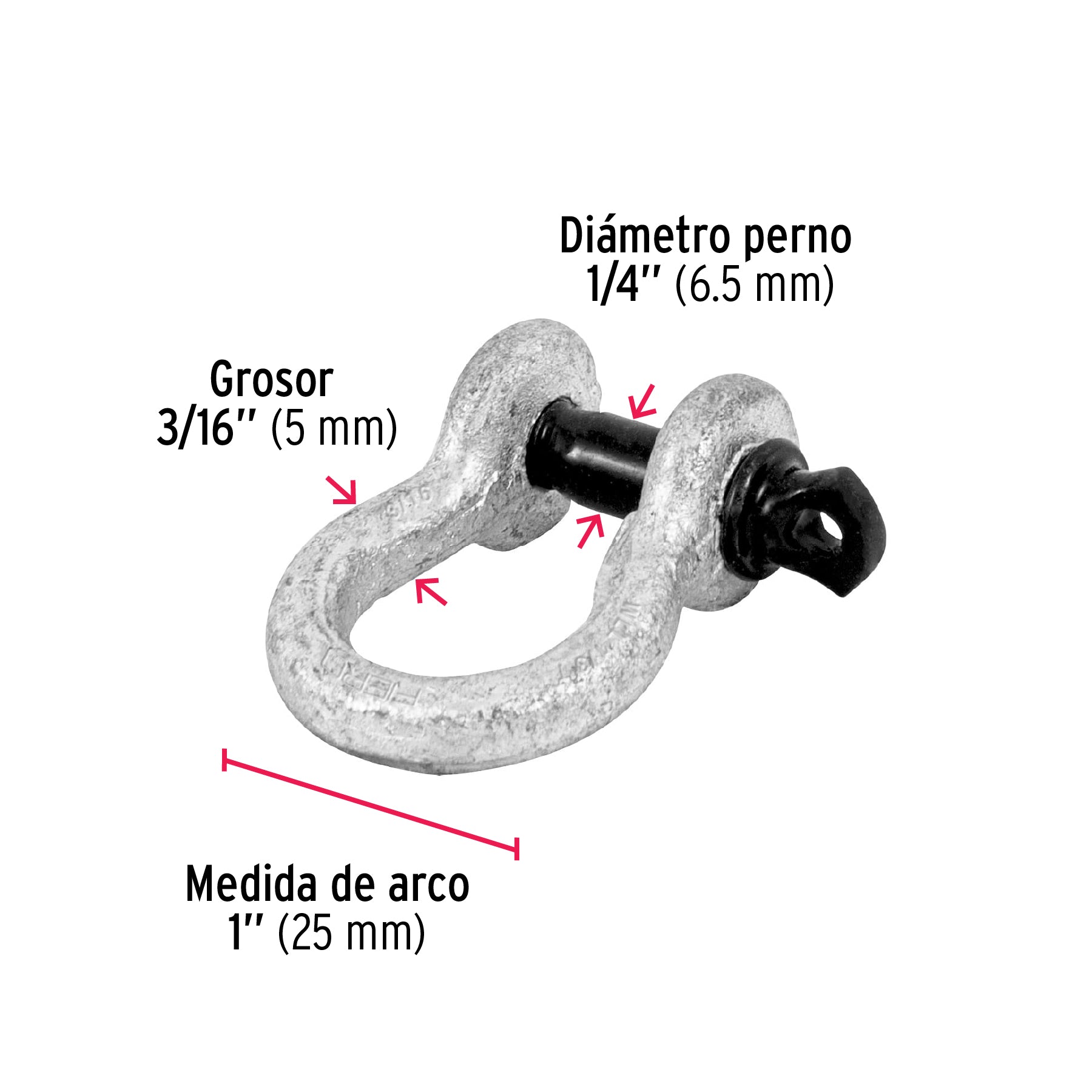 Grillete de 3/16"