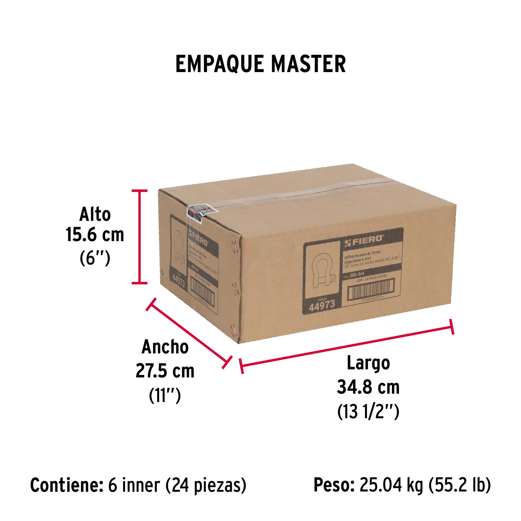 Grillete de 3/4"
