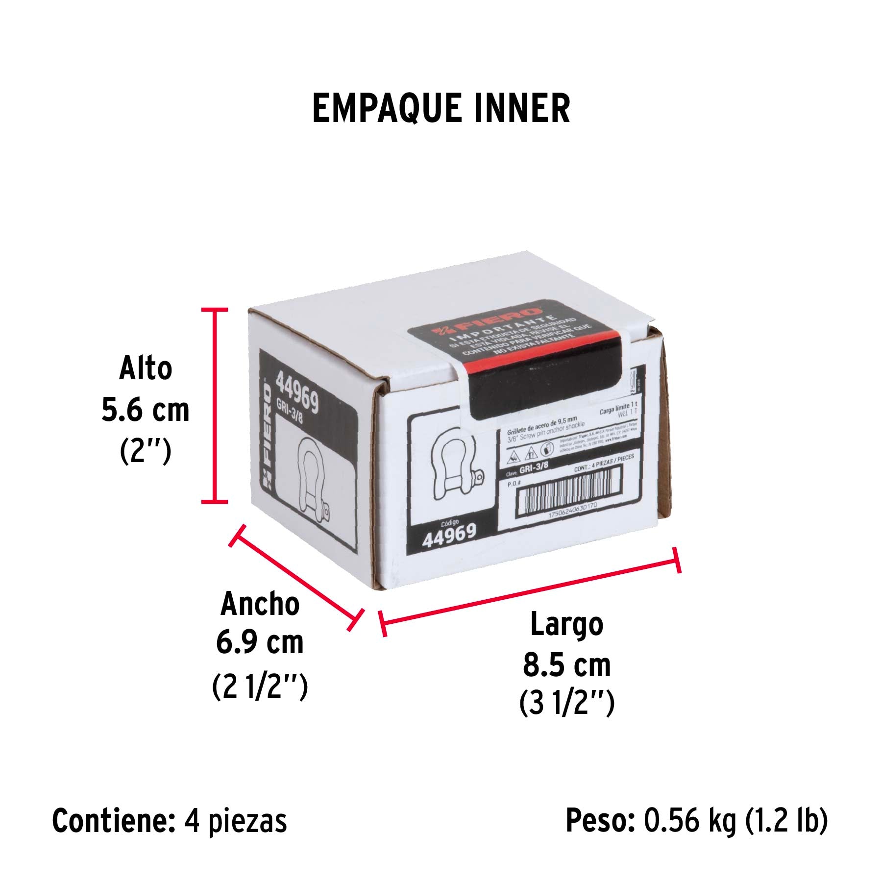 Grillete de 3/8"