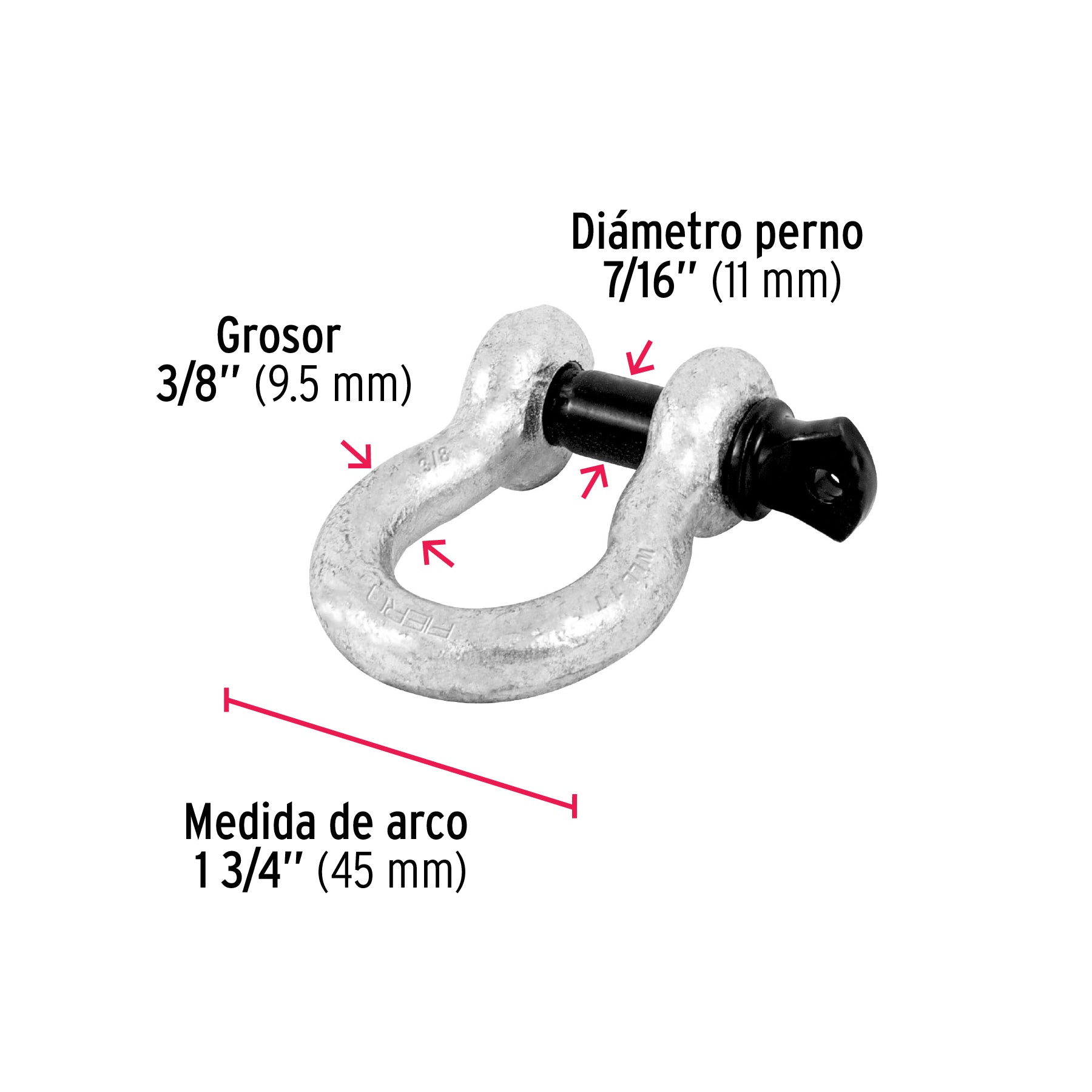 Grillete de 3/8"