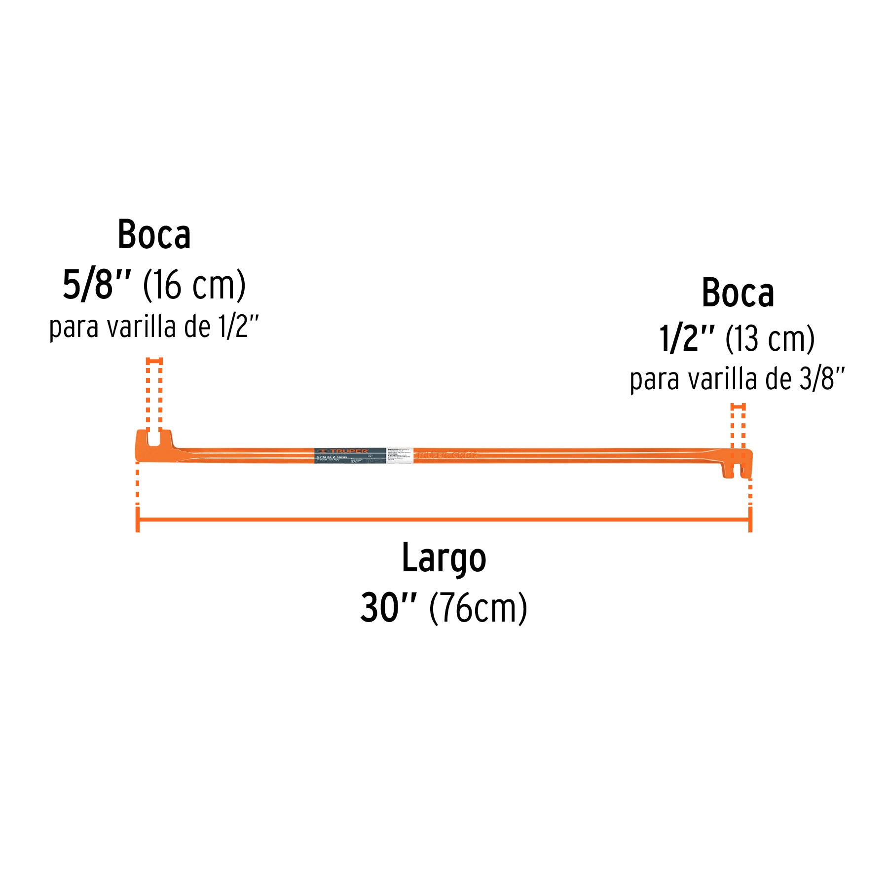 Grifa de dos bocas de 5/8 y 1/2"