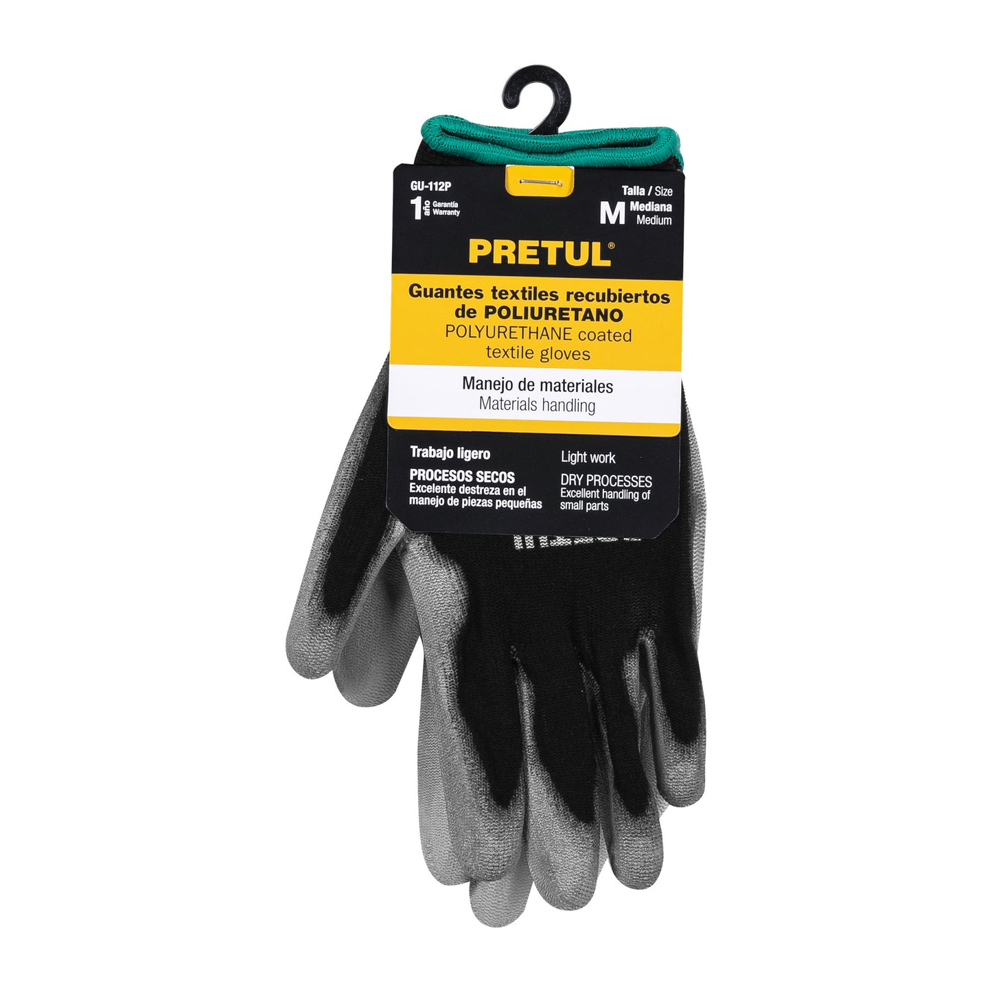 Guantes de nylon recubiertos de poliuretano, medianos,Pretul