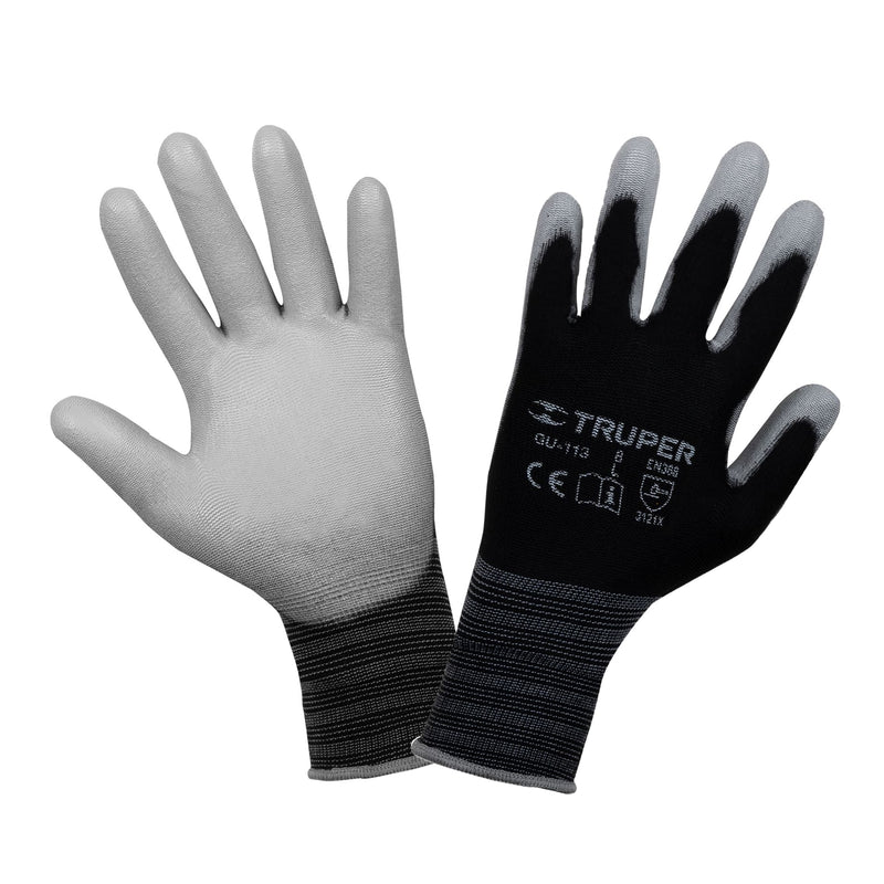 Guantes de nylon recubiertos con poliuretano, grandes