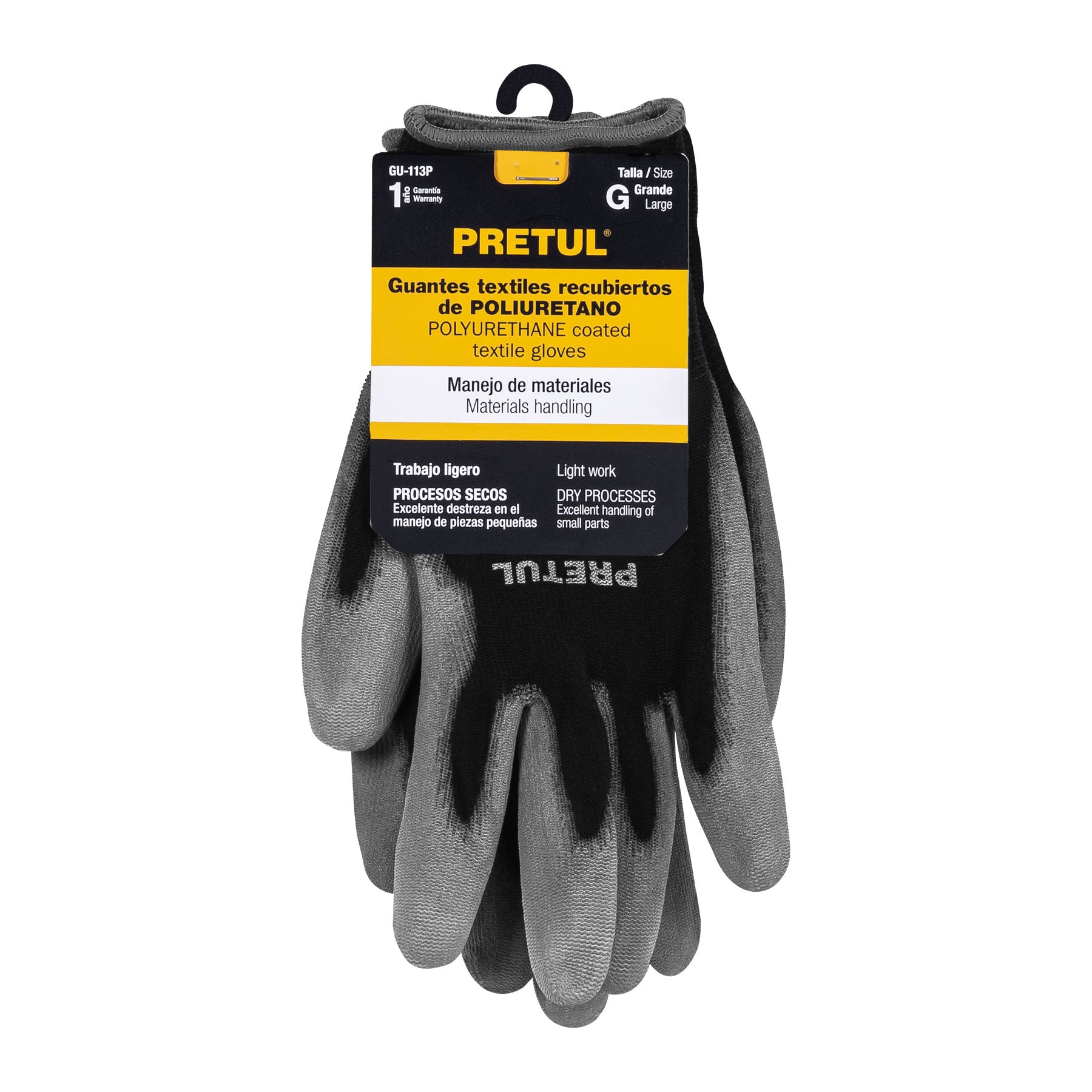 Guantes de nylon recubiertos de poliuretano, grandes, Pretul