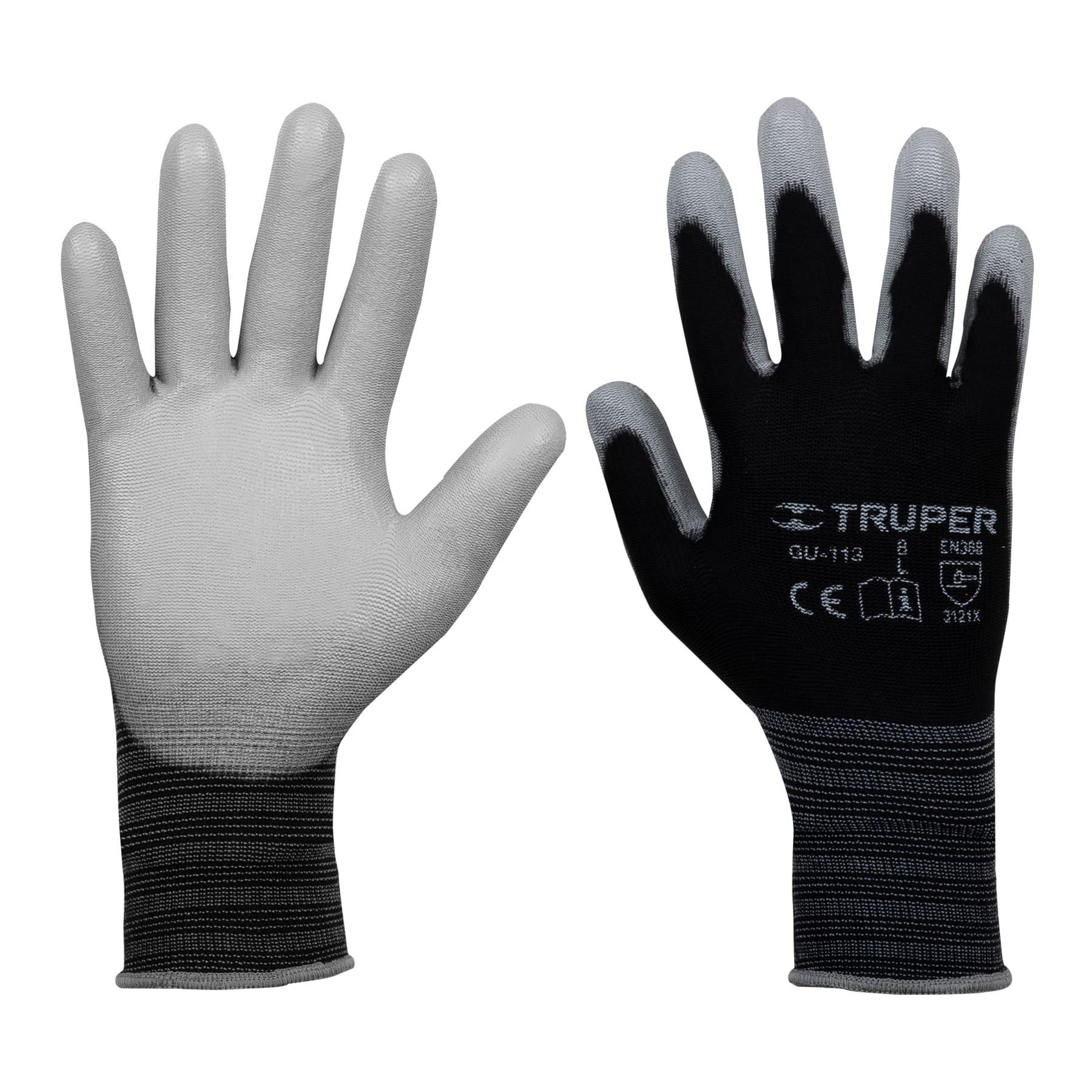 Guantes de nylon recubiertos con poliuretano, grandes