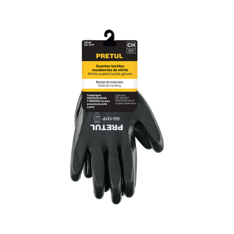 Guantes de nylon recubiertos de nitrilo, chicos, Pretul