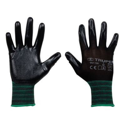 Guantes de nylon recubierto con nitrilo, medianos