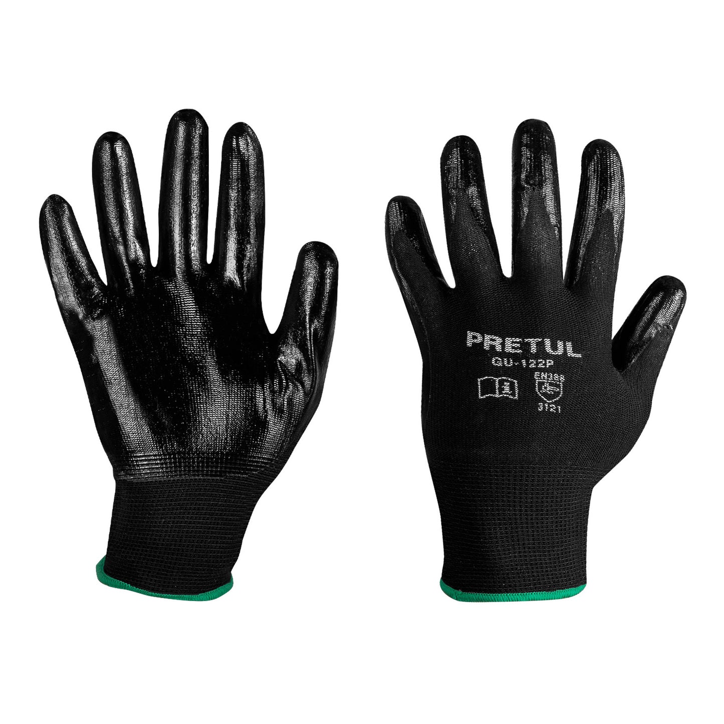 Guantes de nylon recubiertos de nitrilo, medianos,Pretul