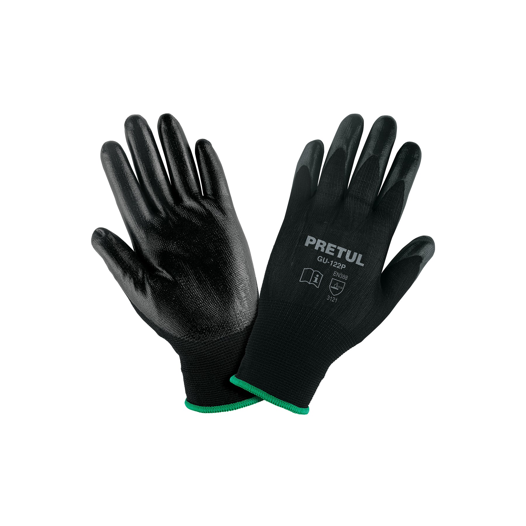 Guantes de nylon recubiertos de nitrilo, medianos,Pretul