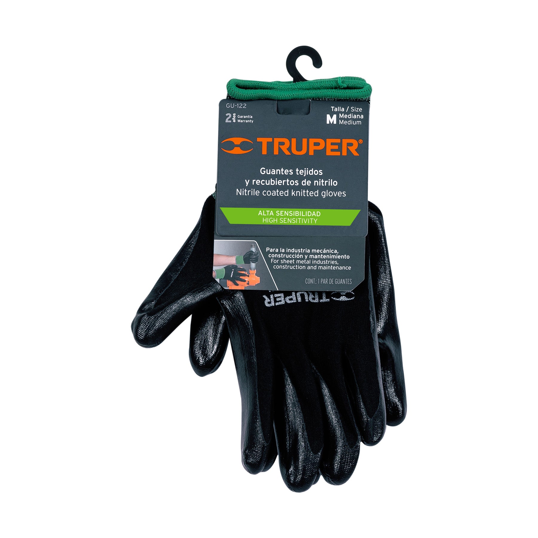 Guantes de nylon recubierto con nitrilo, medianos