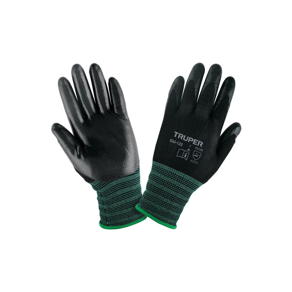 Guantes de nylon recubierto con nitrilo, medianos
