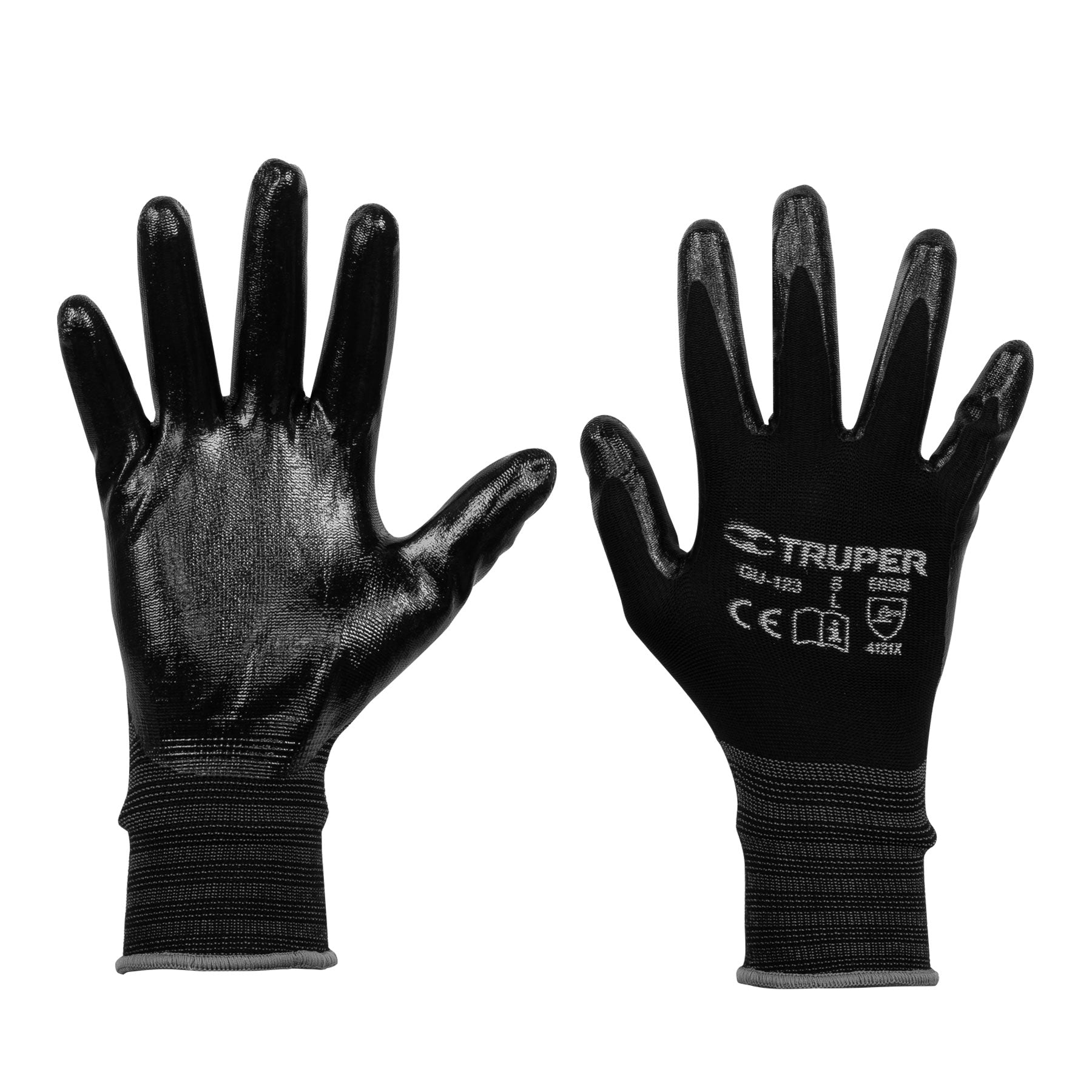 Guantes de nylon recubierto con nitrilo, grandes