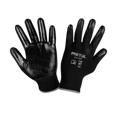 Guantes de nylon recubiertos de nitrilo, grandes, Pretul