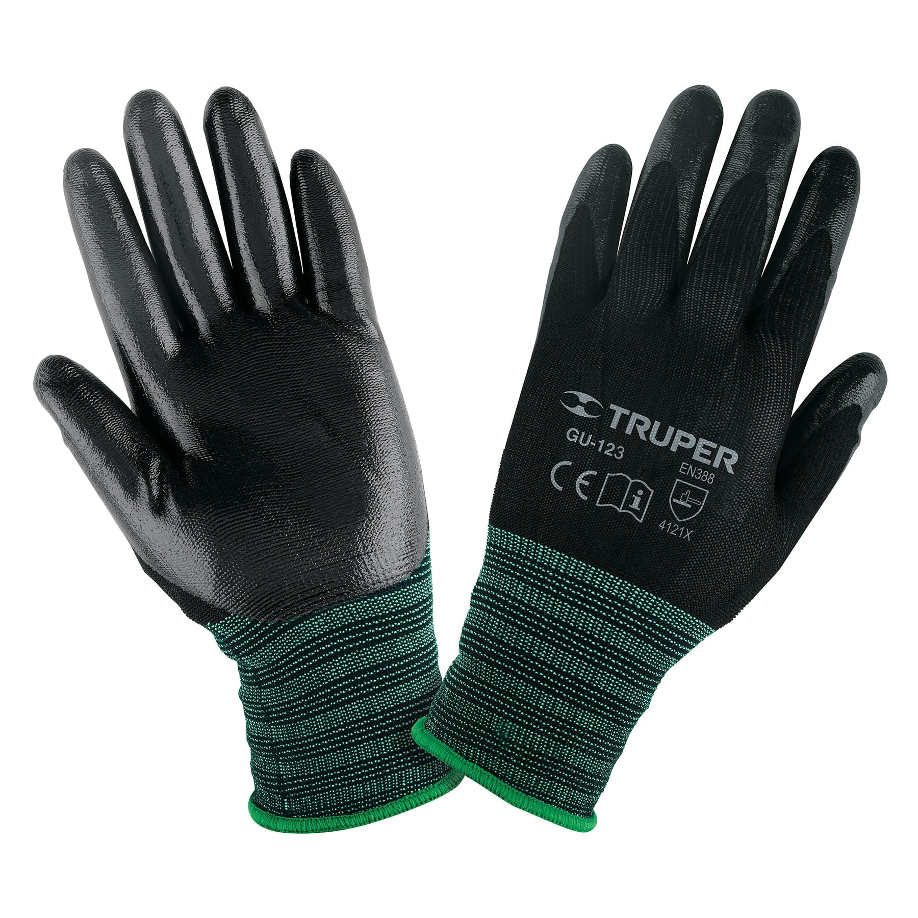 Guantes de nylon recubierto con nitrilo, grandes