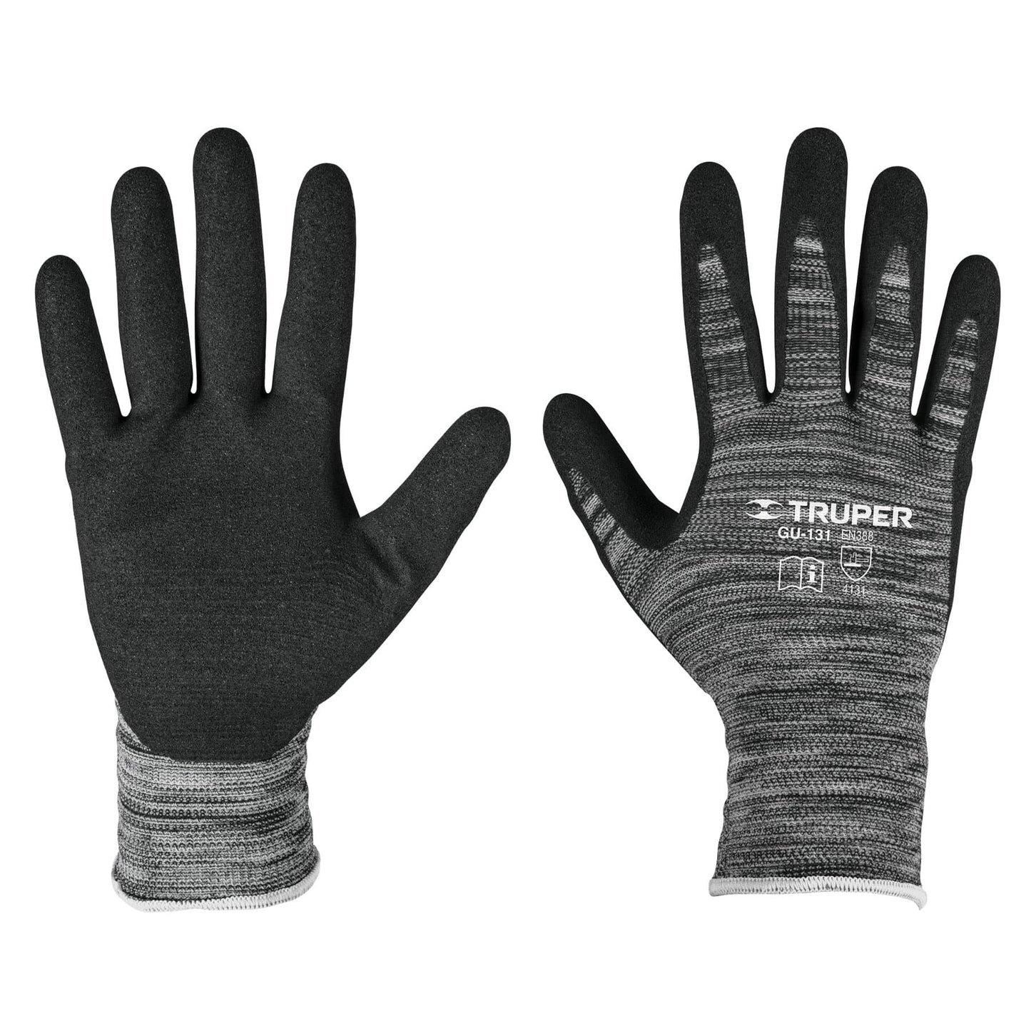 Guantes de nylon recubiertos de nitrilo arenoso, chicos