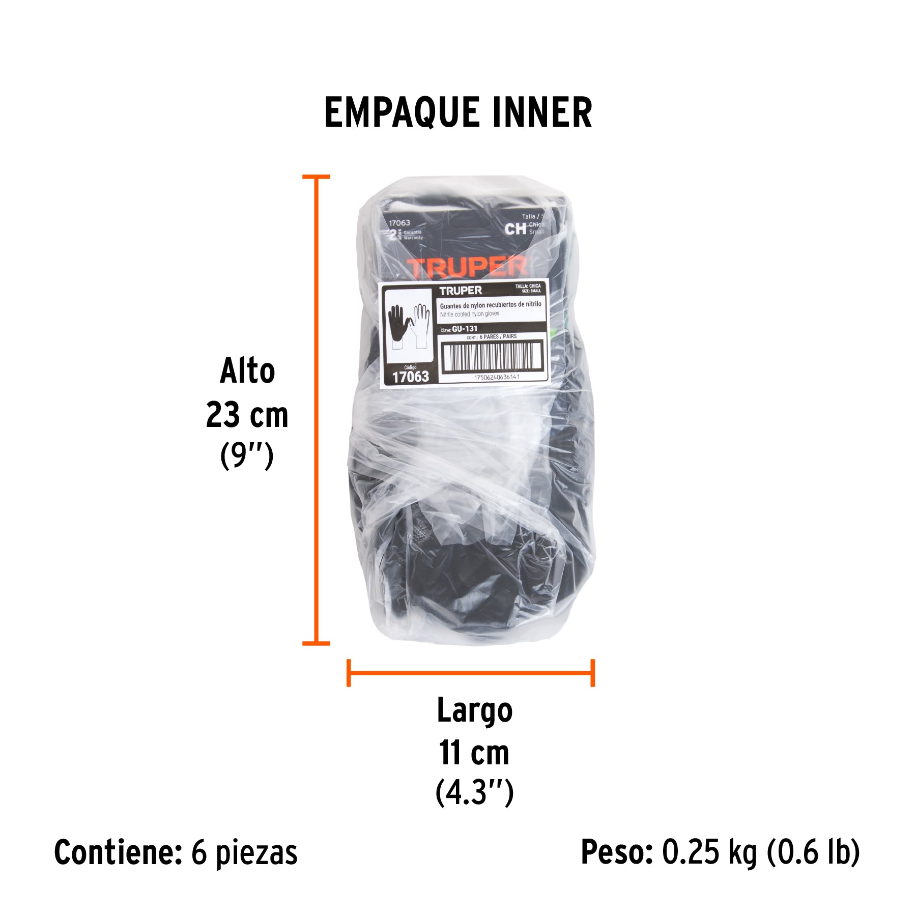Guantes de nylon recubiertos de nitrilo arenoso, chicos