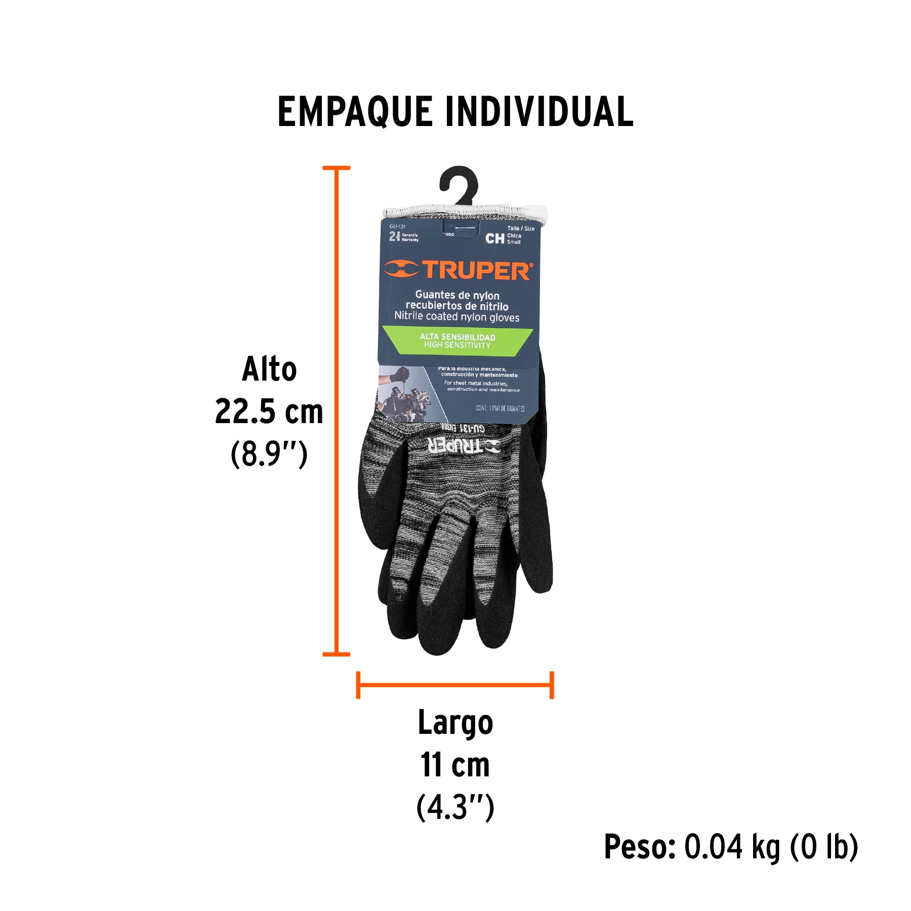 Guantes de nylon recubiertos de nitrilo arenoso, chicos