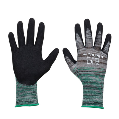 Guantes de nylon recubiertos de nitrilo arenoso, medianos