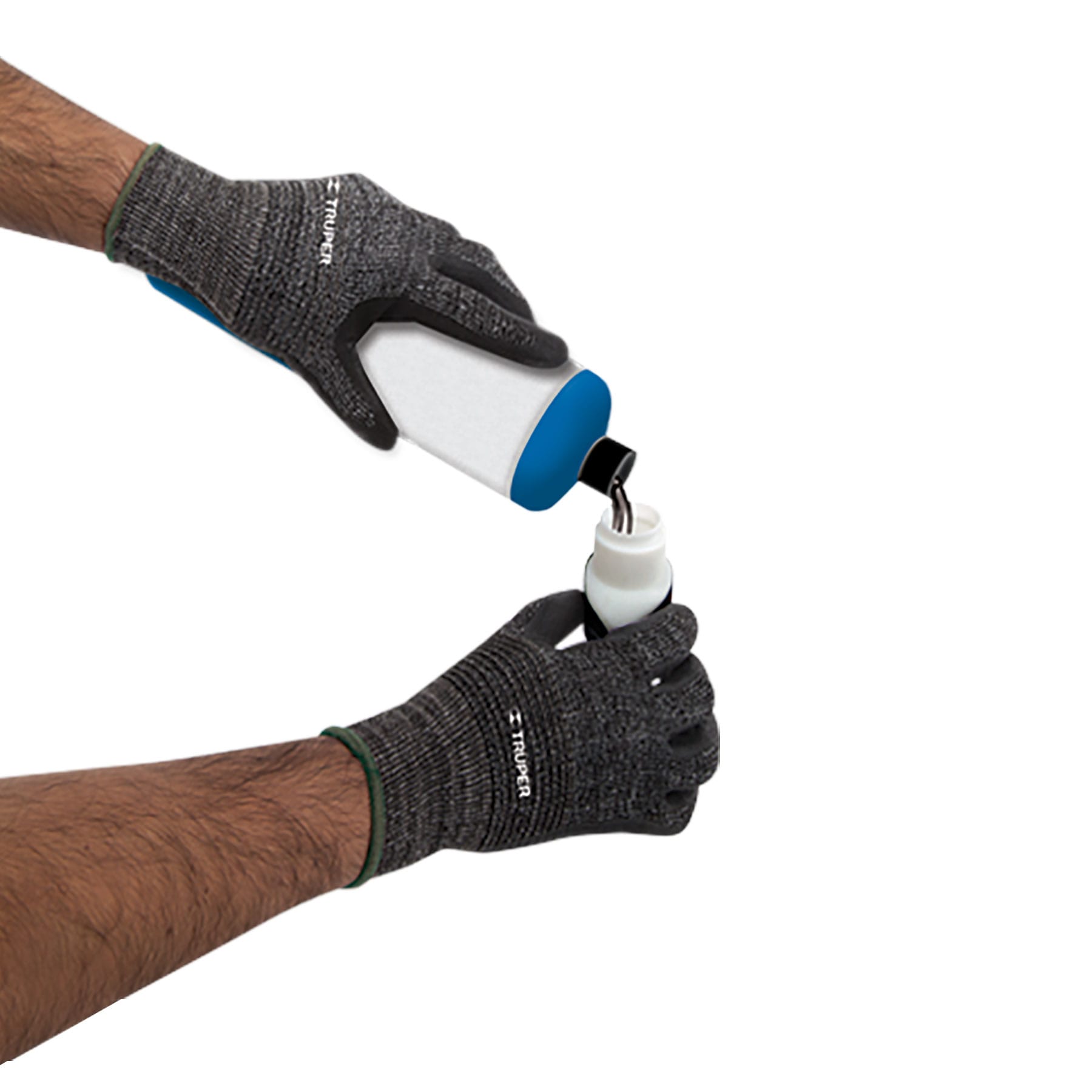Guantes de nylon recubiertos de nitrilo arenoso, medianos