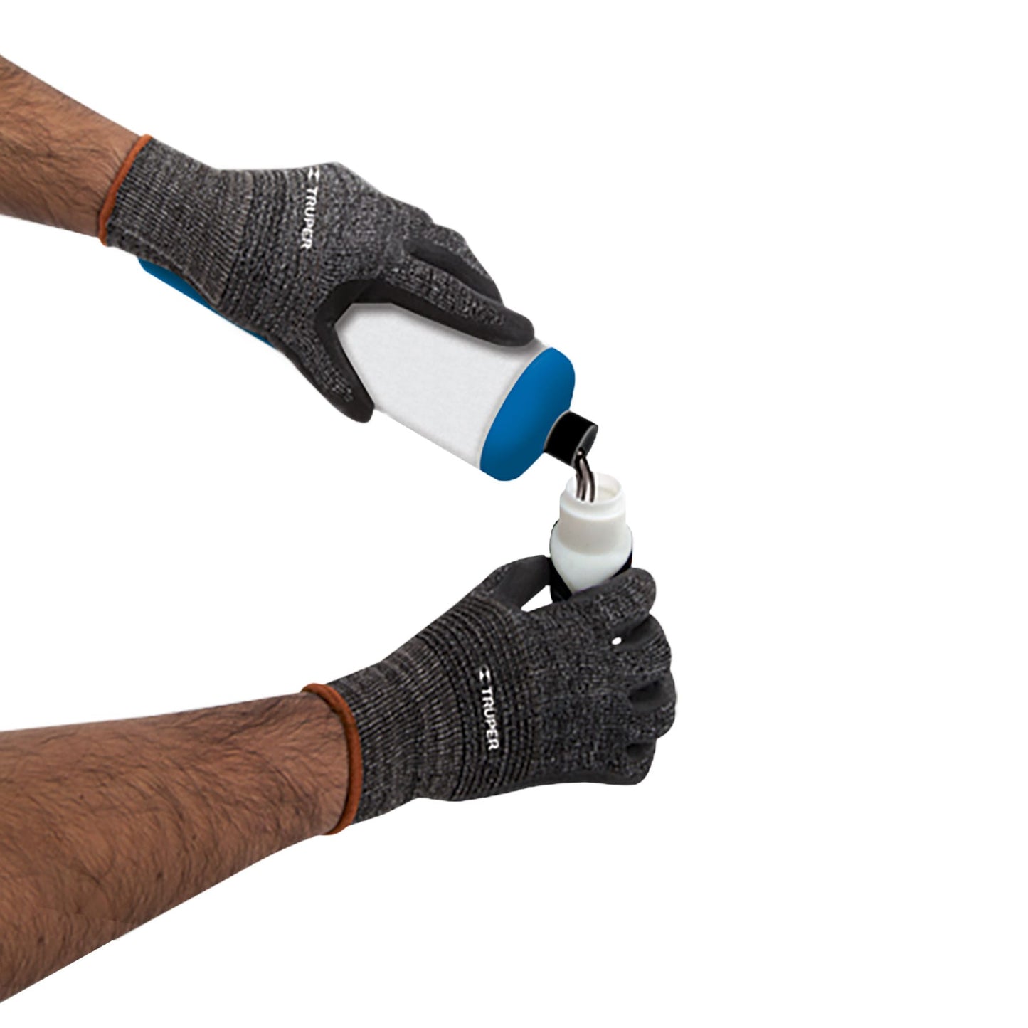 Guantes de nylon recubiertos de nitrilo arenoso, grandes