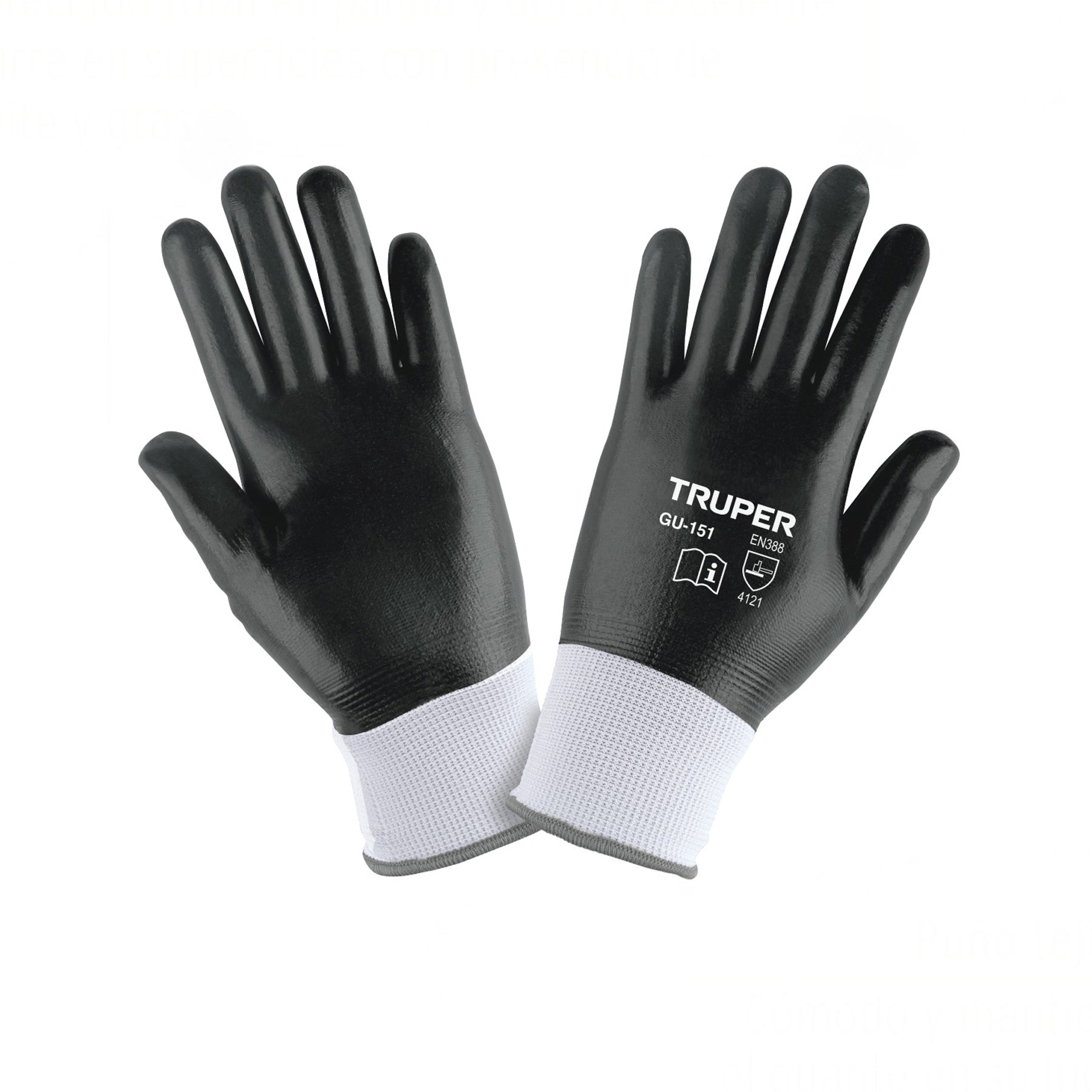 Guantes de poliéster con recubrimiento de nitrilo, chicos